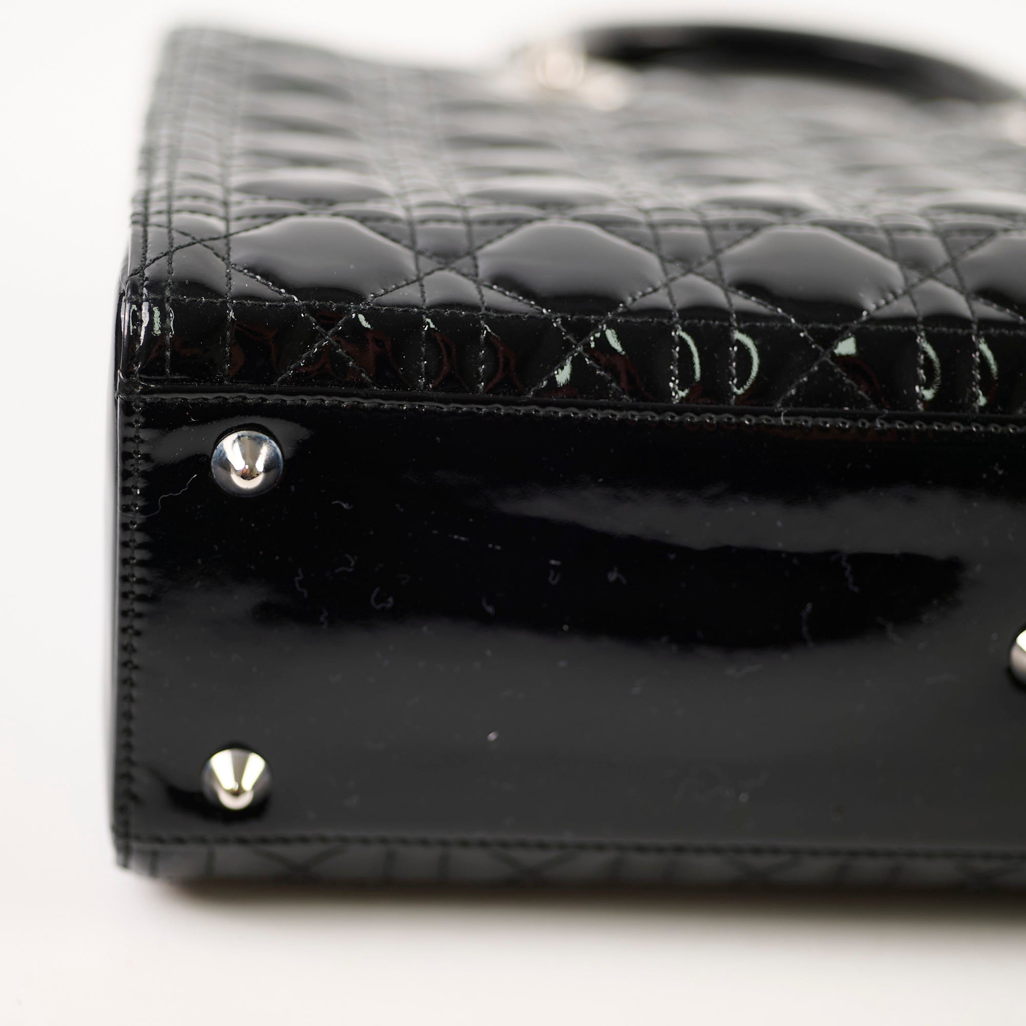 Christian Dior Large Lady Dior Black Patent