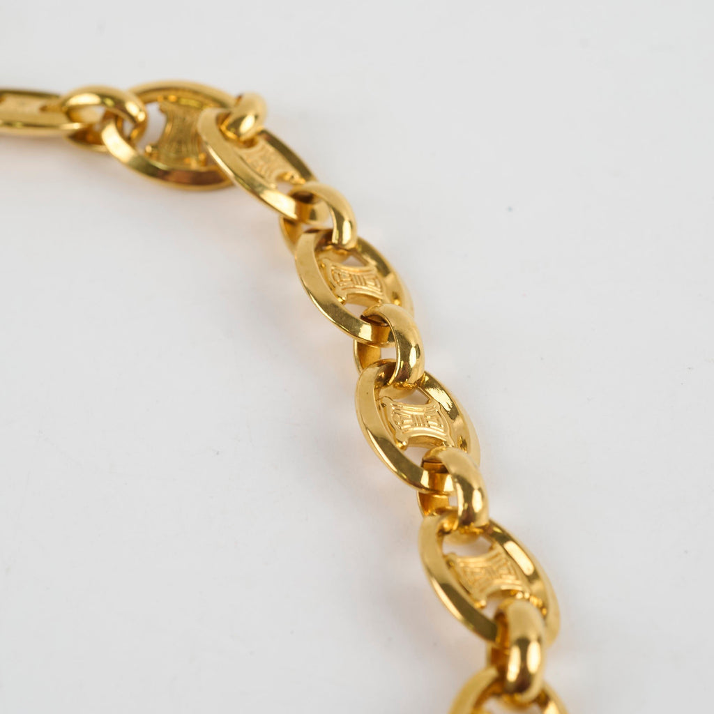 Celine Triomphe Logo Belt Gold Size 90