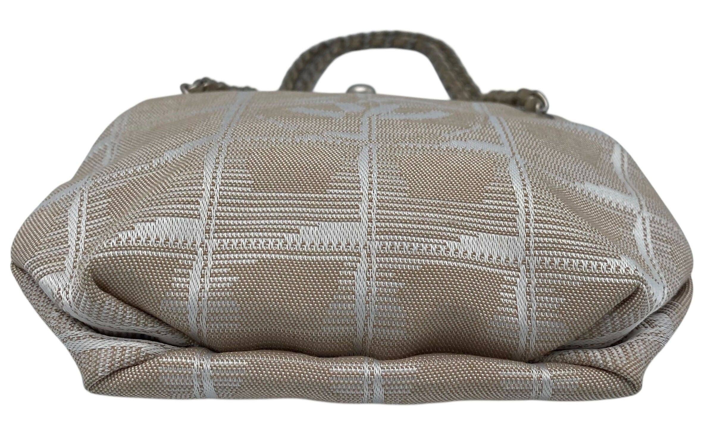Vintage Chanel Extra Mini Beige Canvas CC Travel Ligne Bag