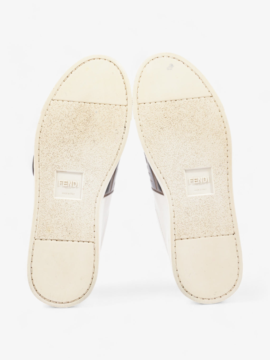 Fendi FF Logo Buckled Low Top Sneakers White / Zucca Leather EU 38 UK 5