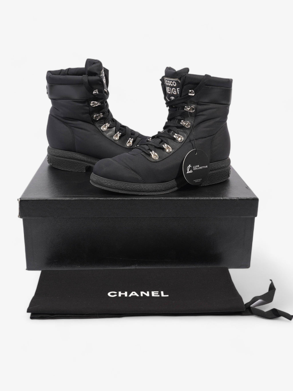 Chanel Coco Neige Black Nylon EU 37 UK 4