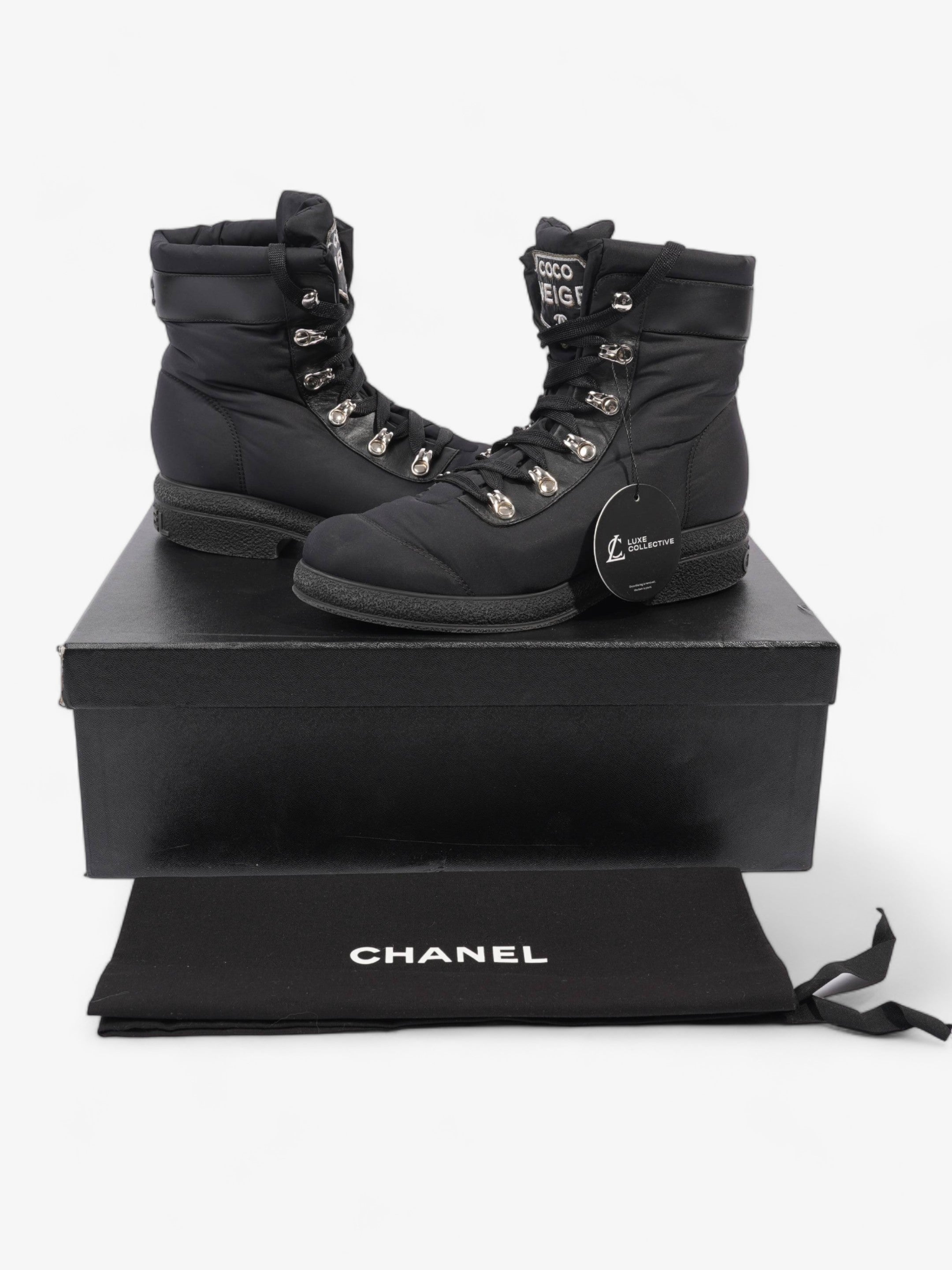 Chanel Coco Neige Black Nylon EU 37 UK 4