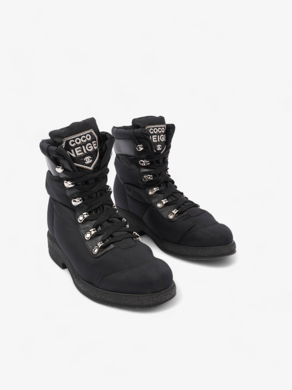 Chanel Coco Neige Black Nylon EU 37 UK 4