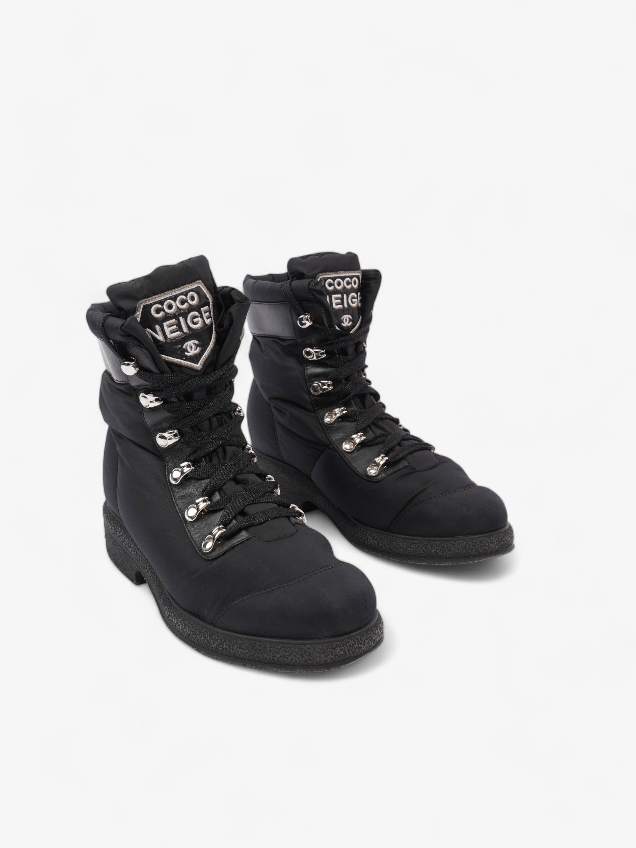 Chanel Coco Neige Black Nylon EU 37 UK 4