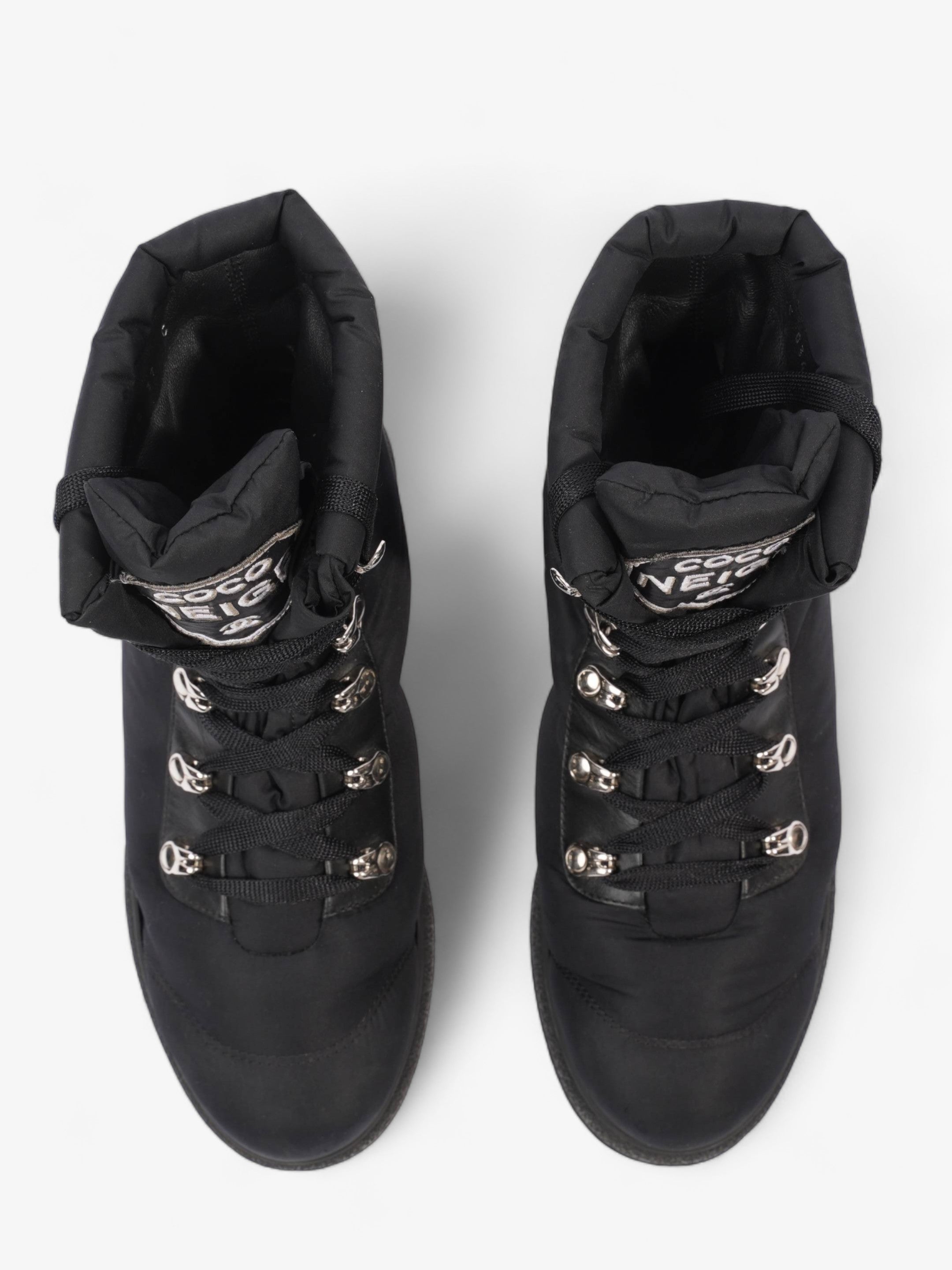 Chanel Coco Neige Black Nylon EU 37 UK 4