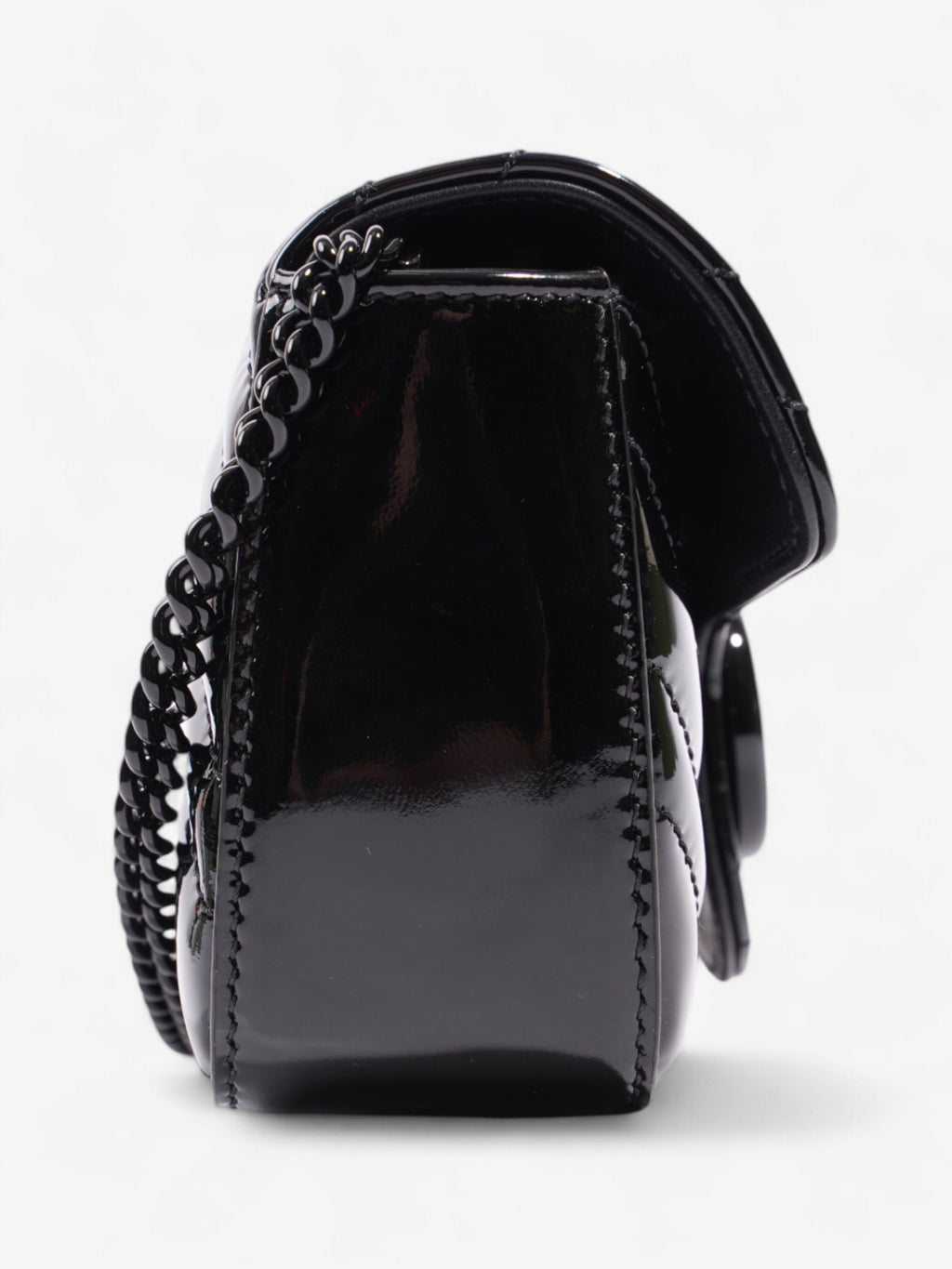 Gucci GG Marmont Black Patent Leather Super Mini