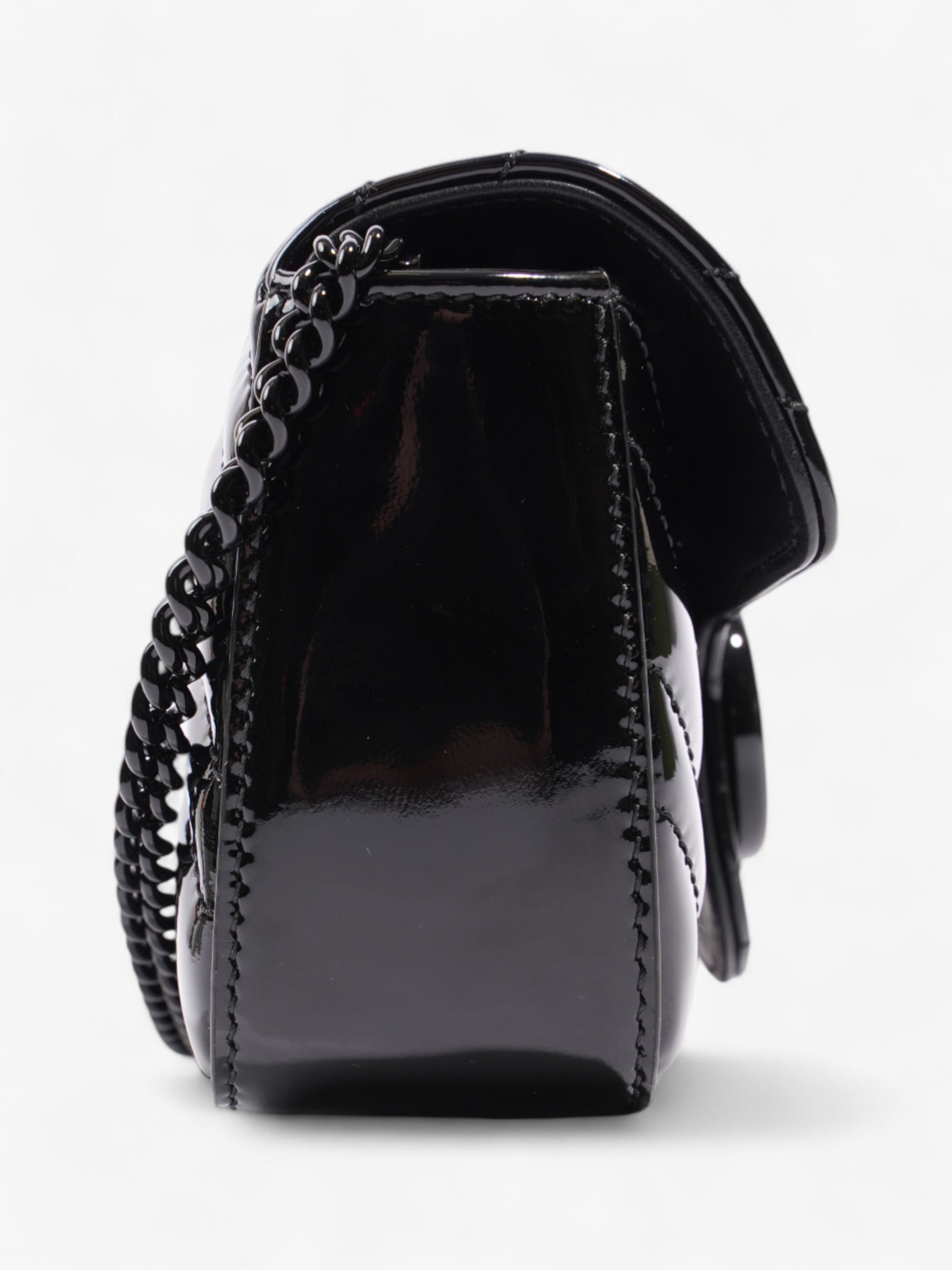 Gucci GG Marmont Black Patent Leather Super Mini