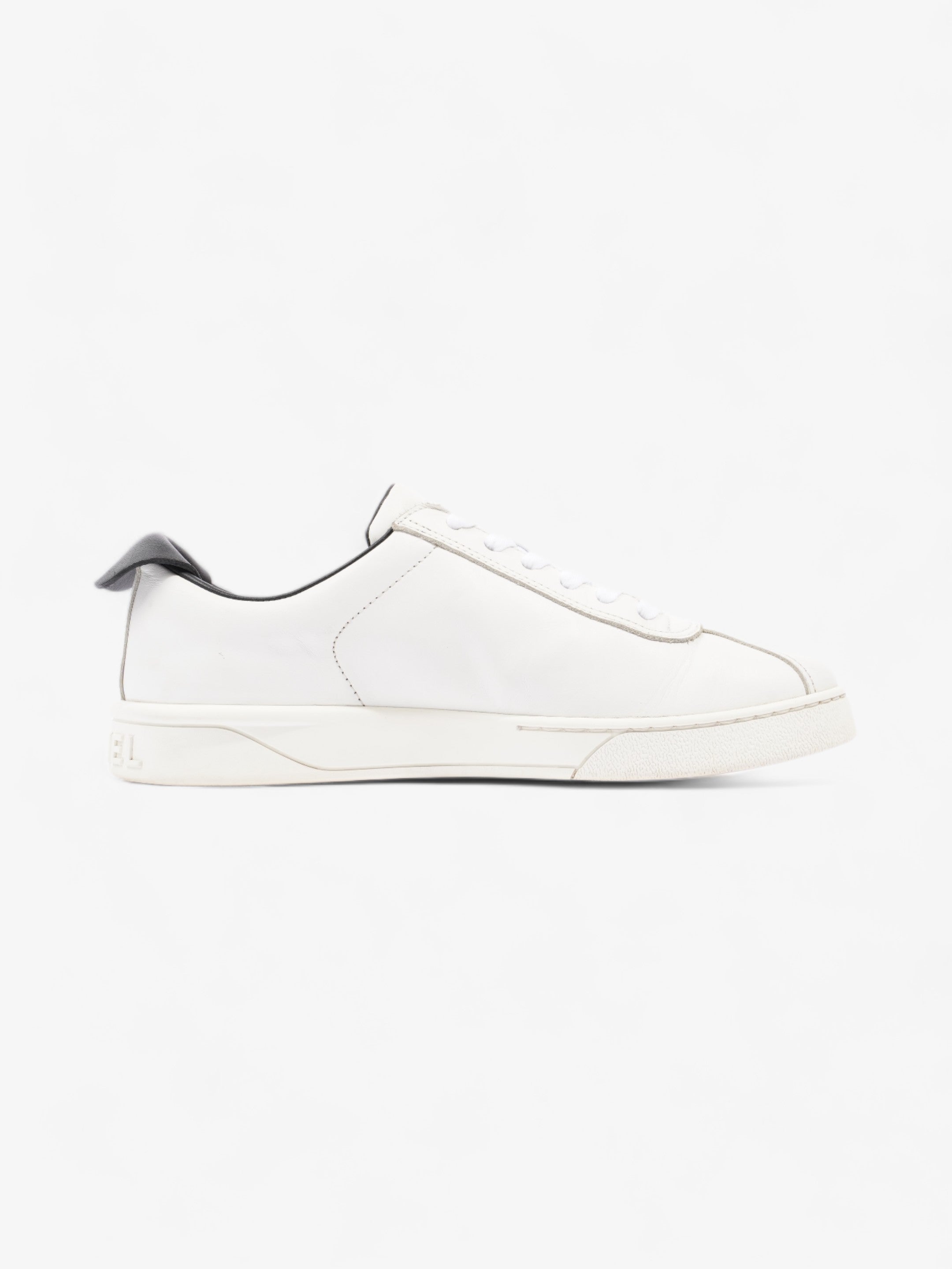 Chanel CC Logo Sneakers  White / Black Leather EU 38 UK 5