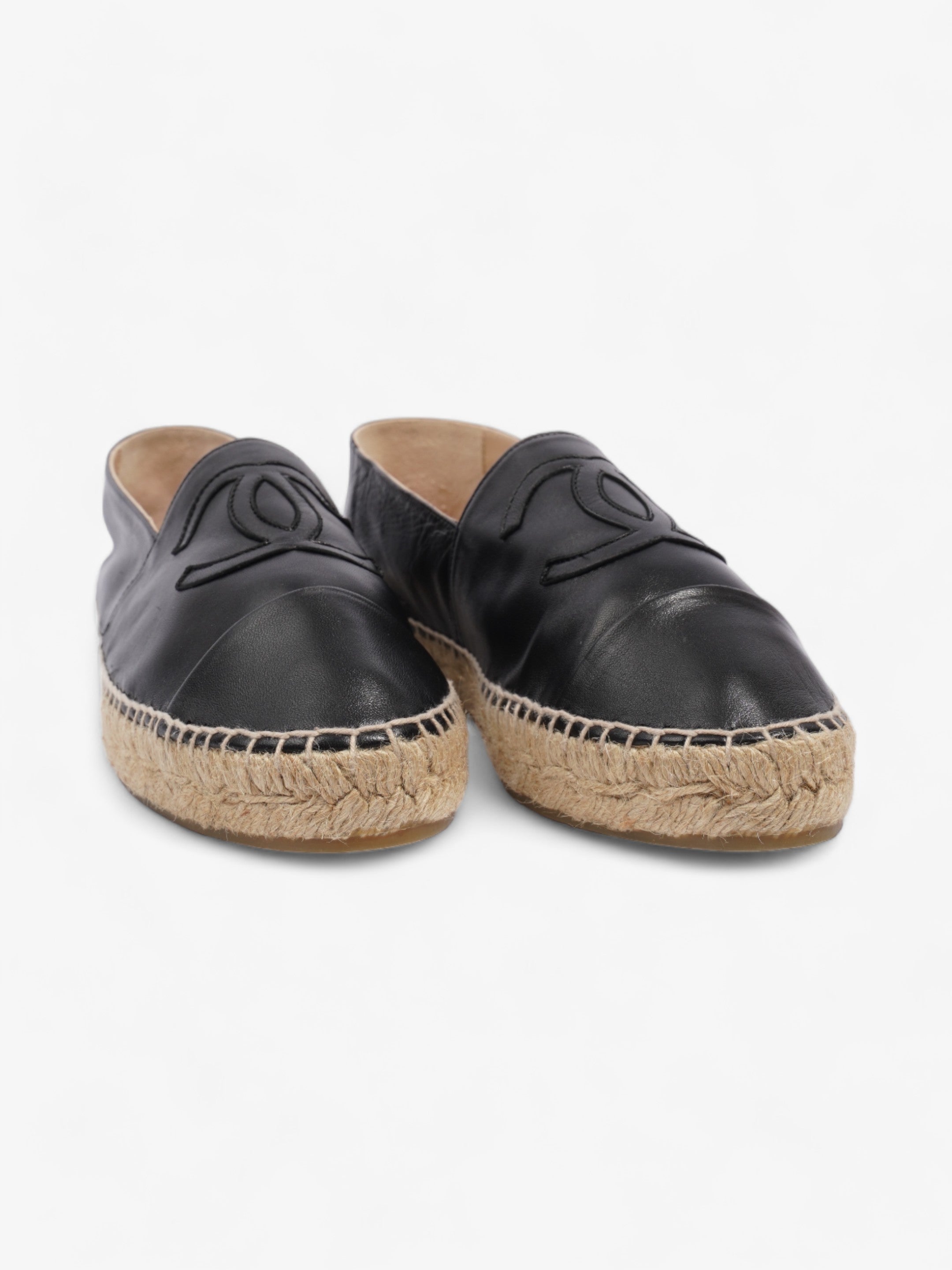 Chanel Espadrilles Black Leather EU 39 UK 6