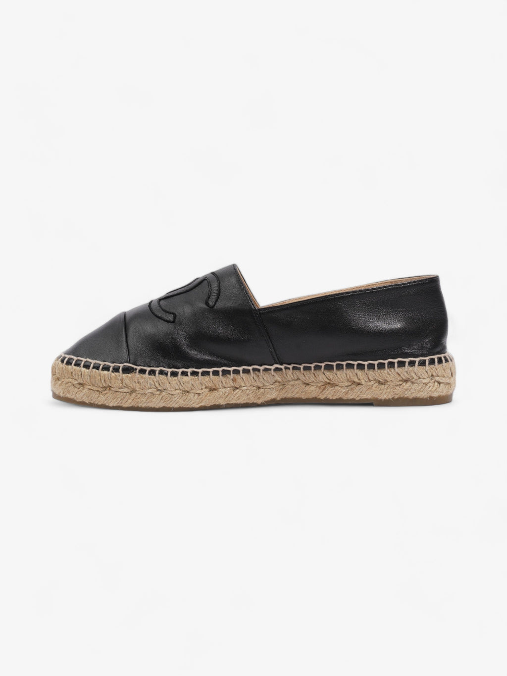 Chanel Espadrilles Black Leather EU 39 UK 6