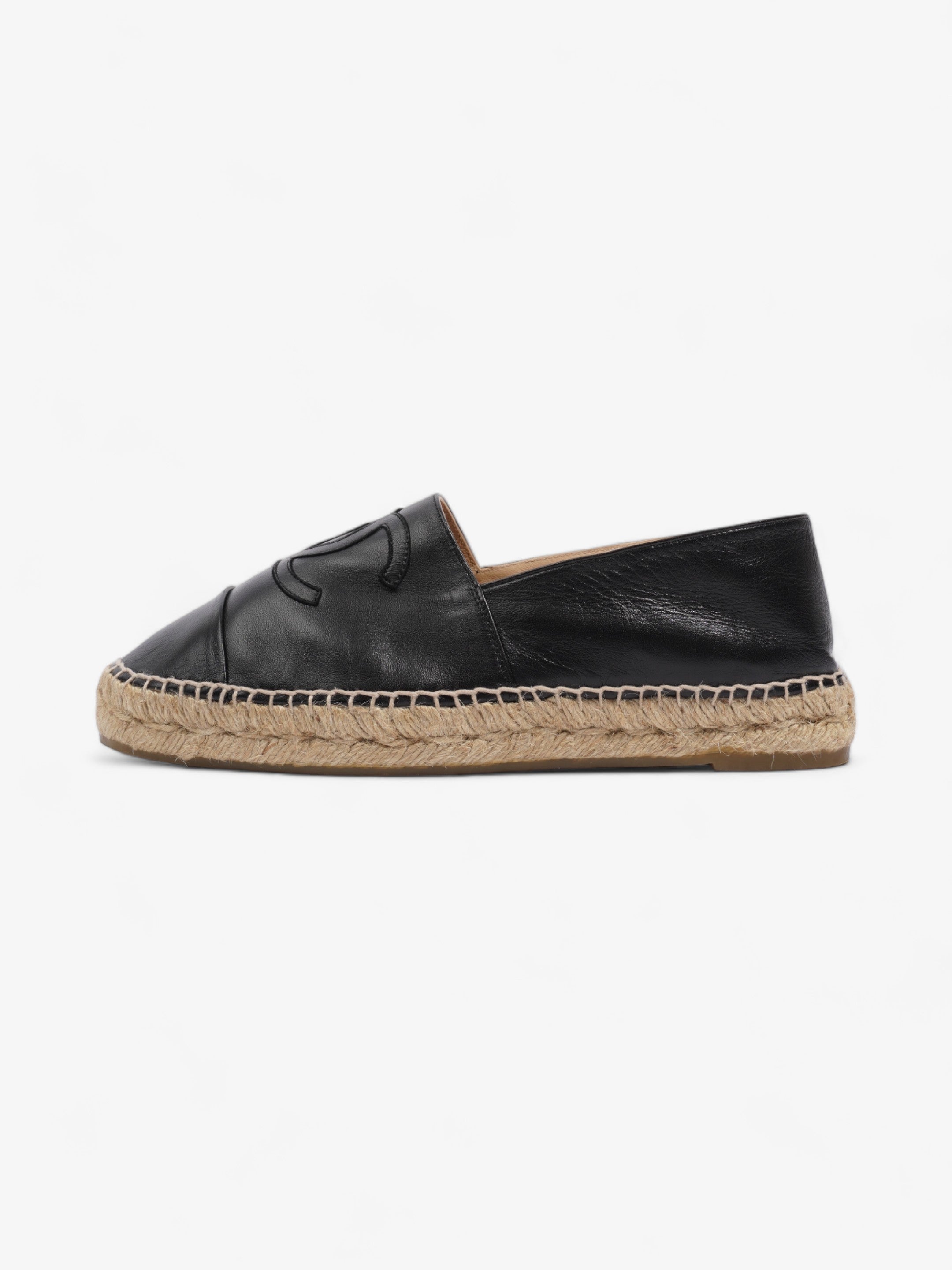 Chanel Espadrilles Black Leather EU 39 UK 6