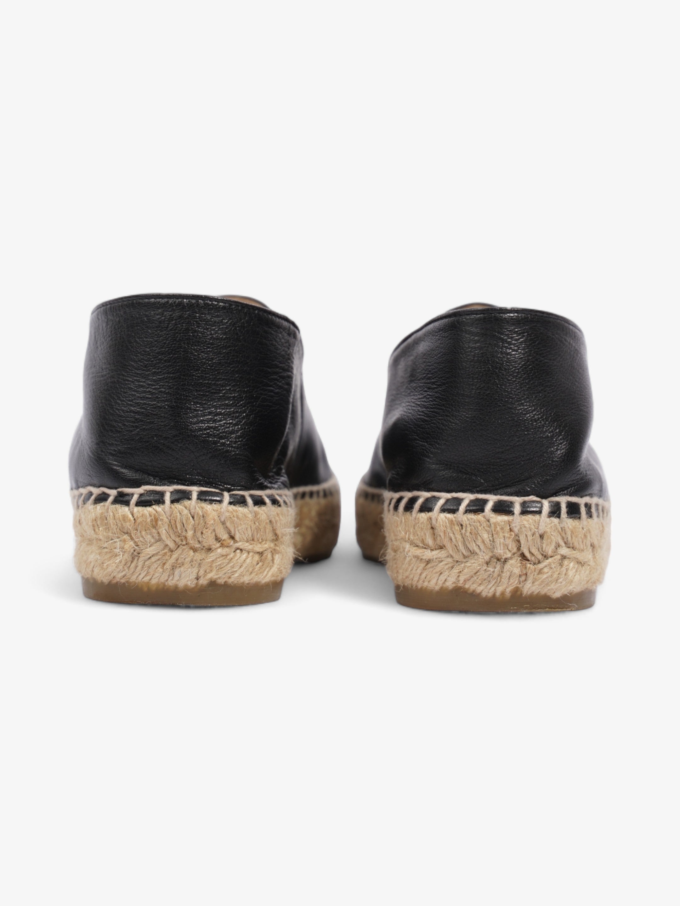 Chanel Espadrilles Black Leather EU 39 UK 6