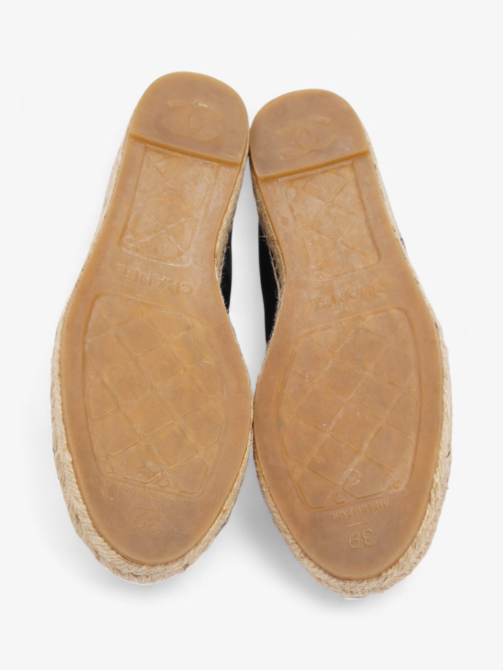Chanel Espadrilles Black Leather EU 39 UK 6
