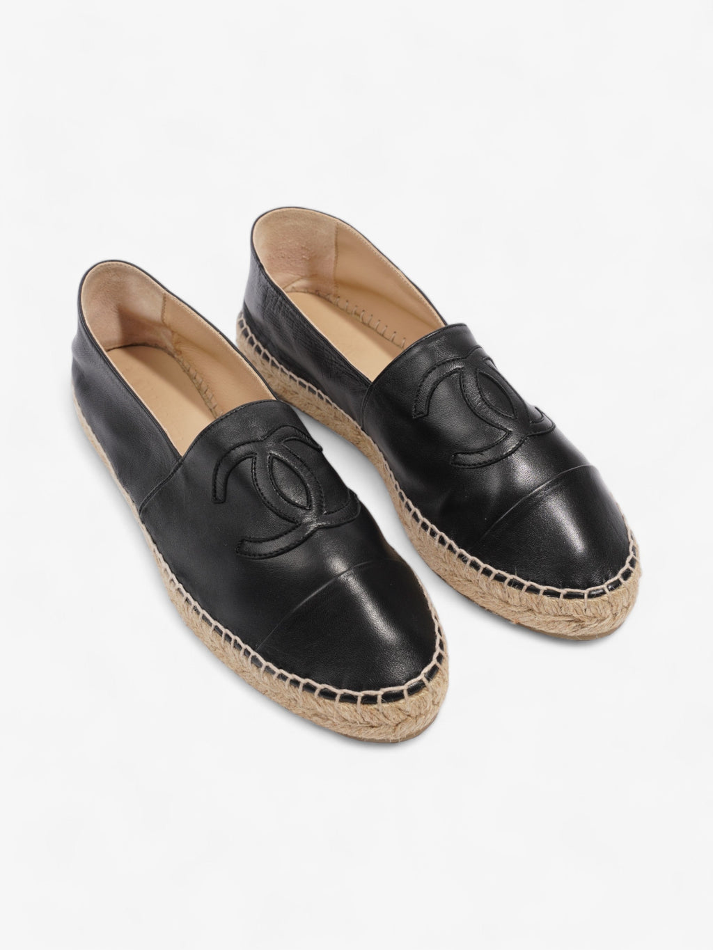 Chanel Espadrilles Black Leather EU 39 UK 6