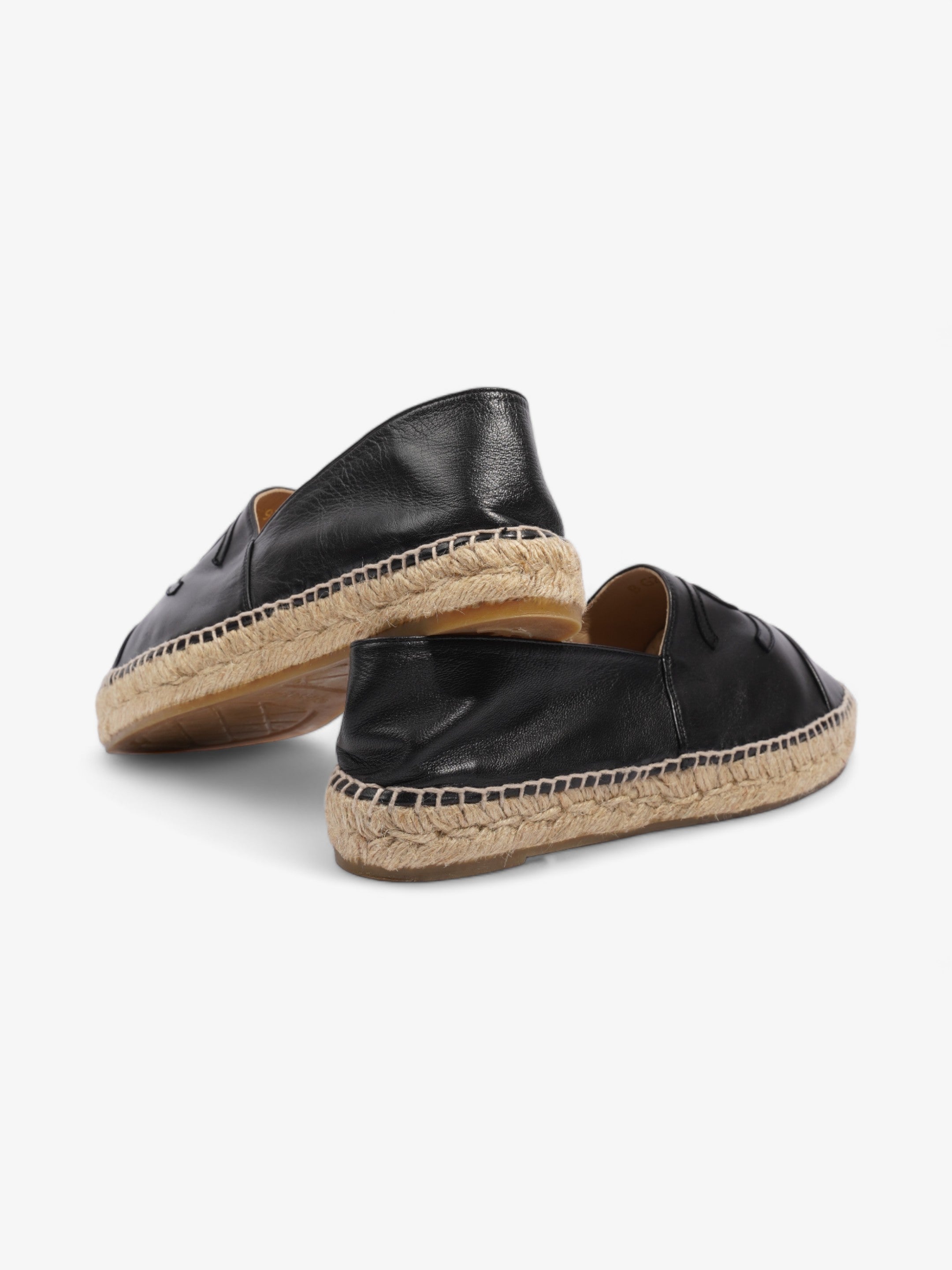 Chanel Espadrilles Black Leather EU 39 UK 6
