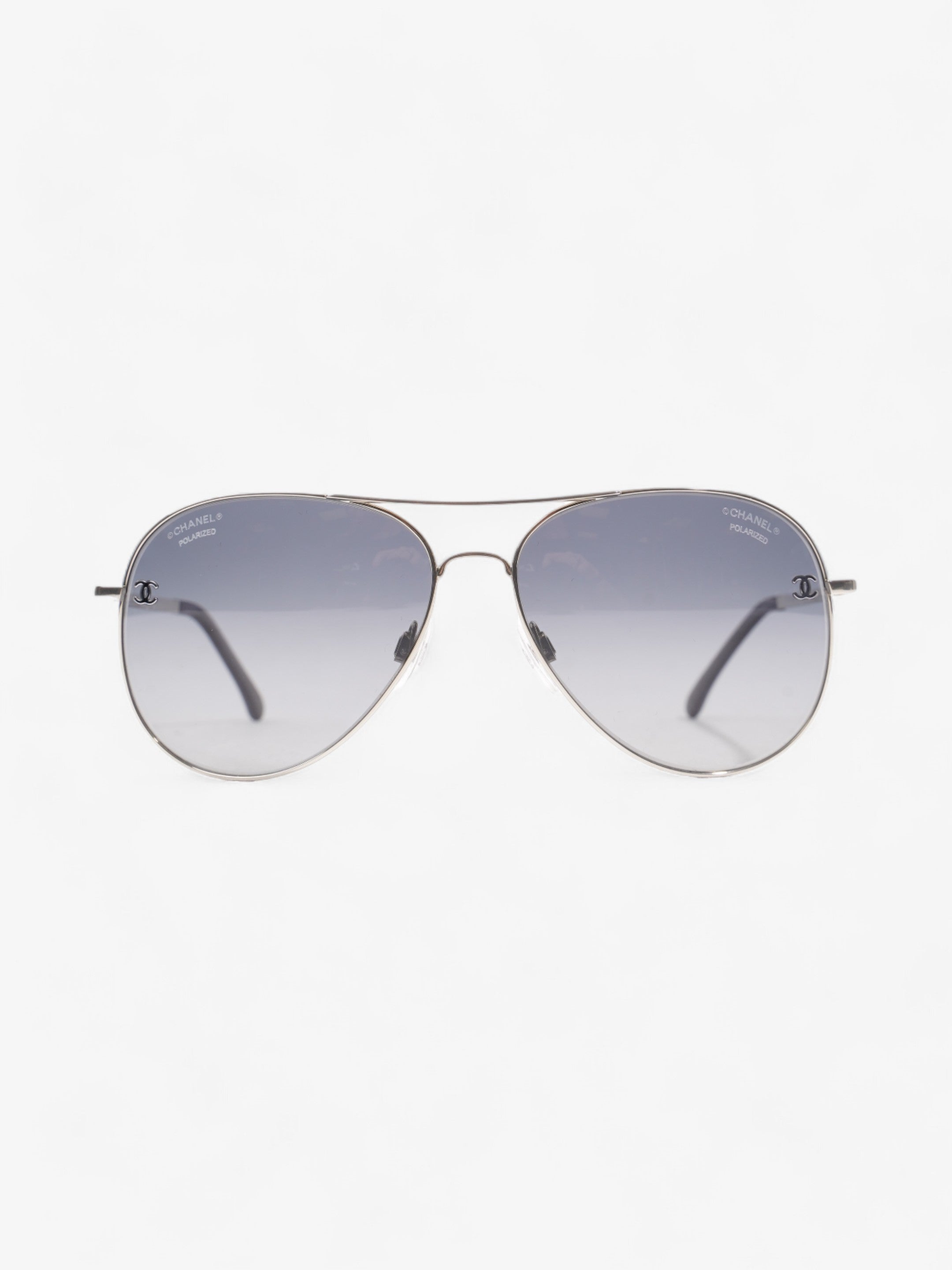 Chanel CC Aviator Black / Silver Acetate 135mm