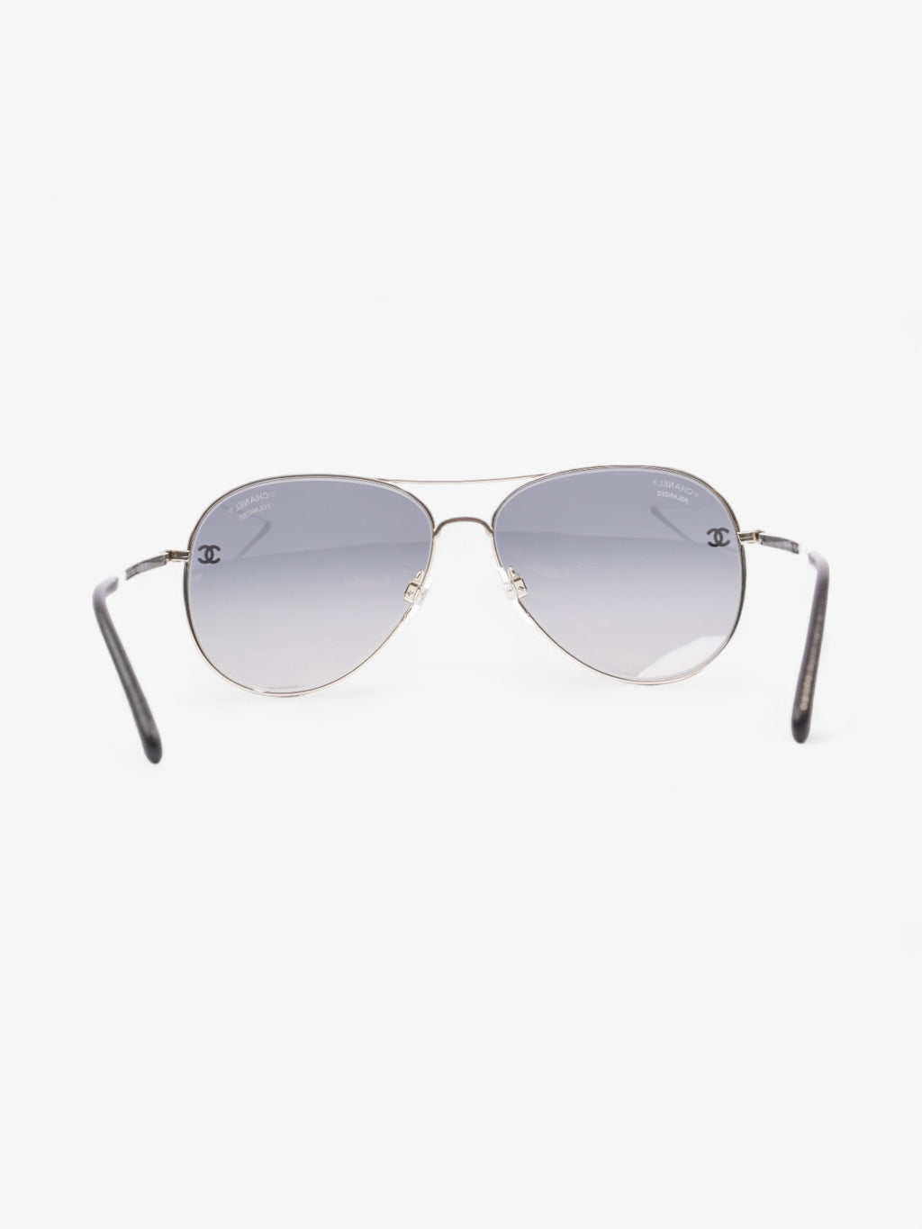 Chanel CC Aviator Black / Silver Acetate 135mm