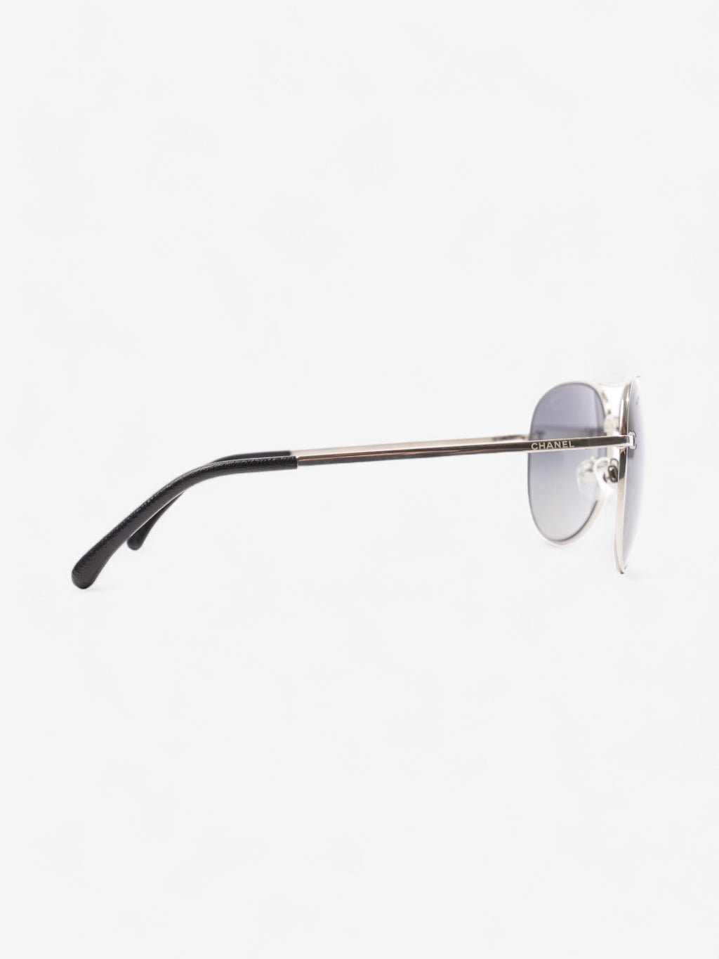 Chanel CC Aviator Black / Silver Acetate 135mm