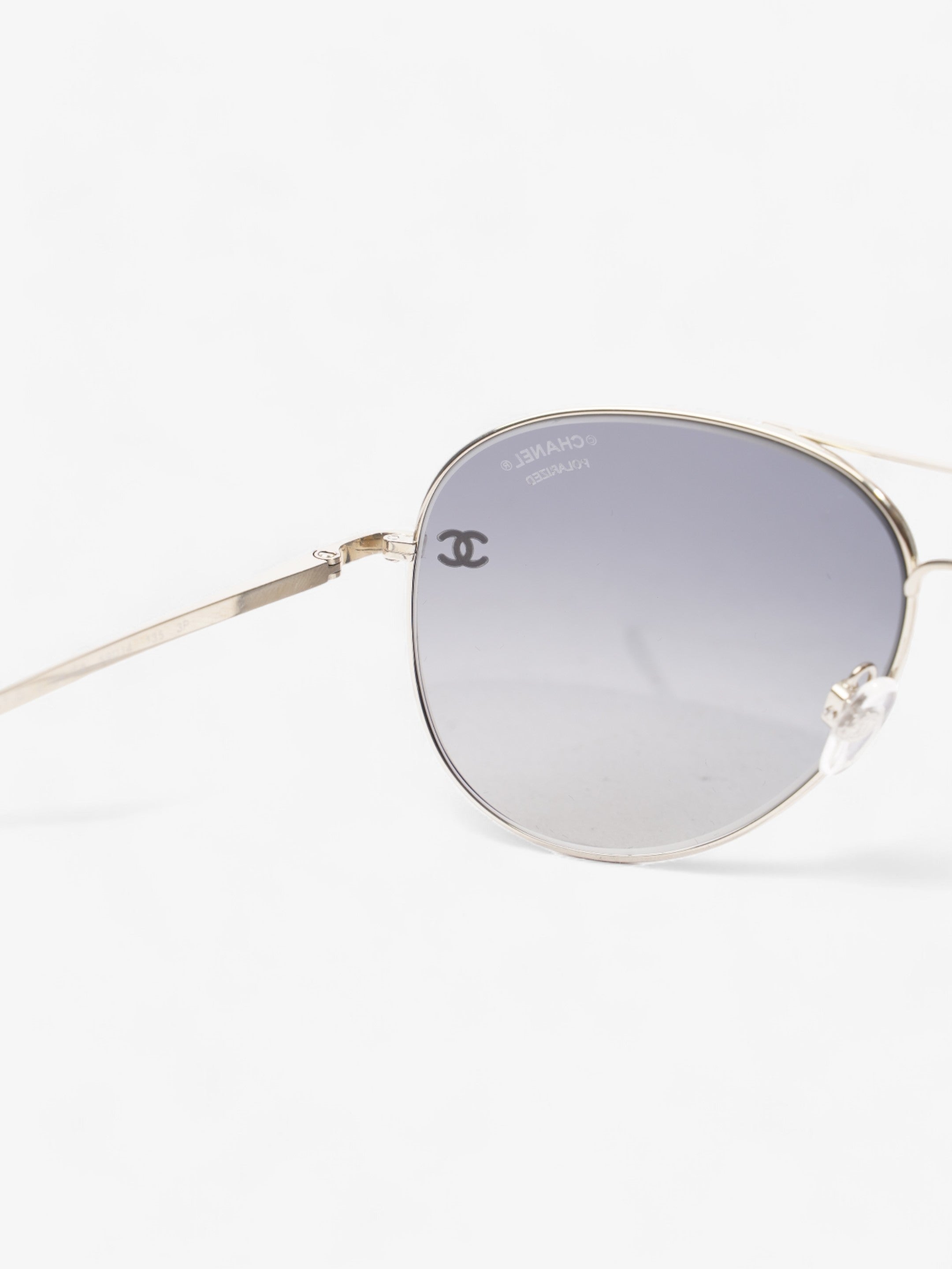 Chanel CC Aviator Black / Silver Acetate 135mm