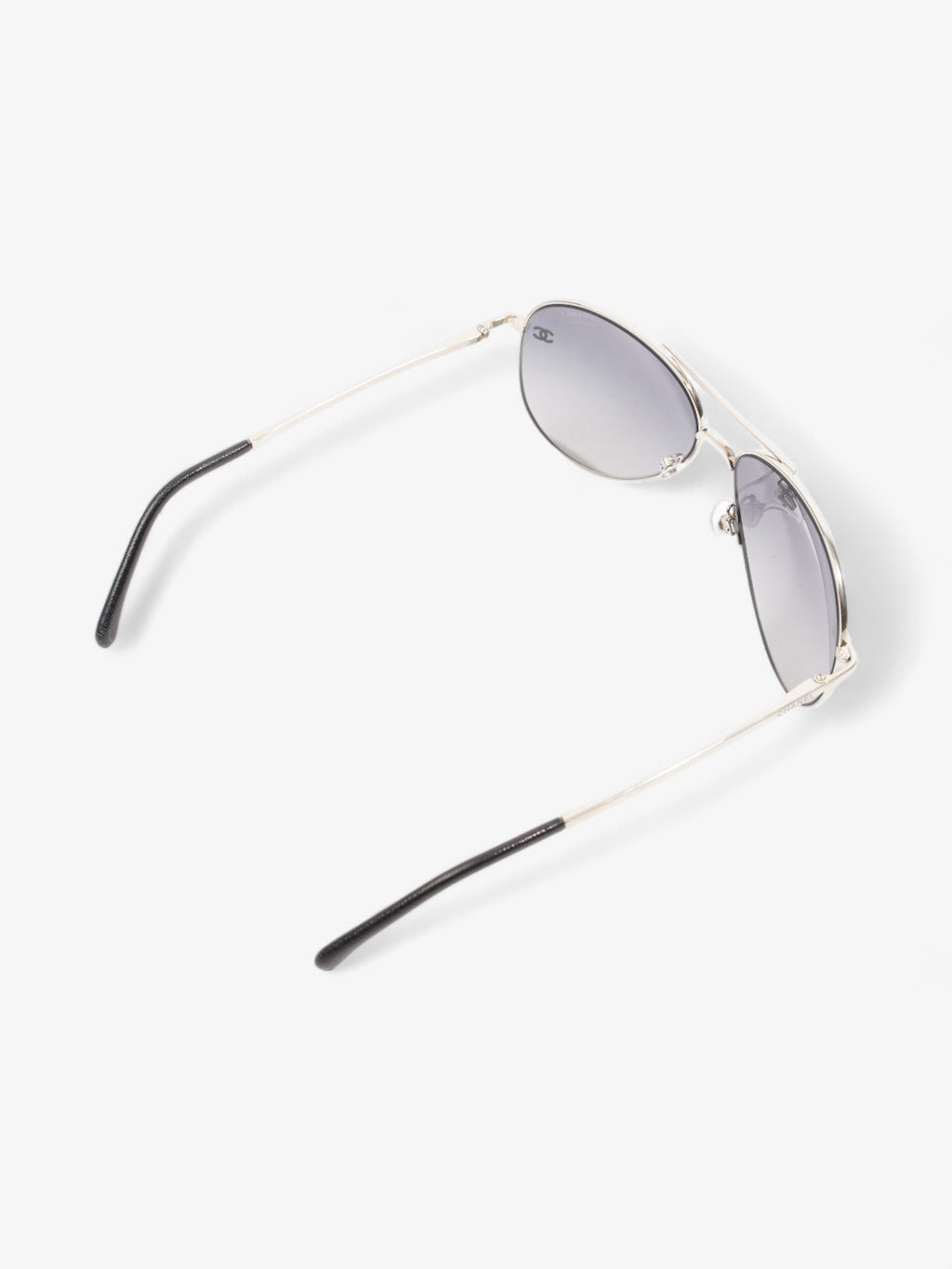 Chanel CC Aviator Black / Silver Acetate 135mm