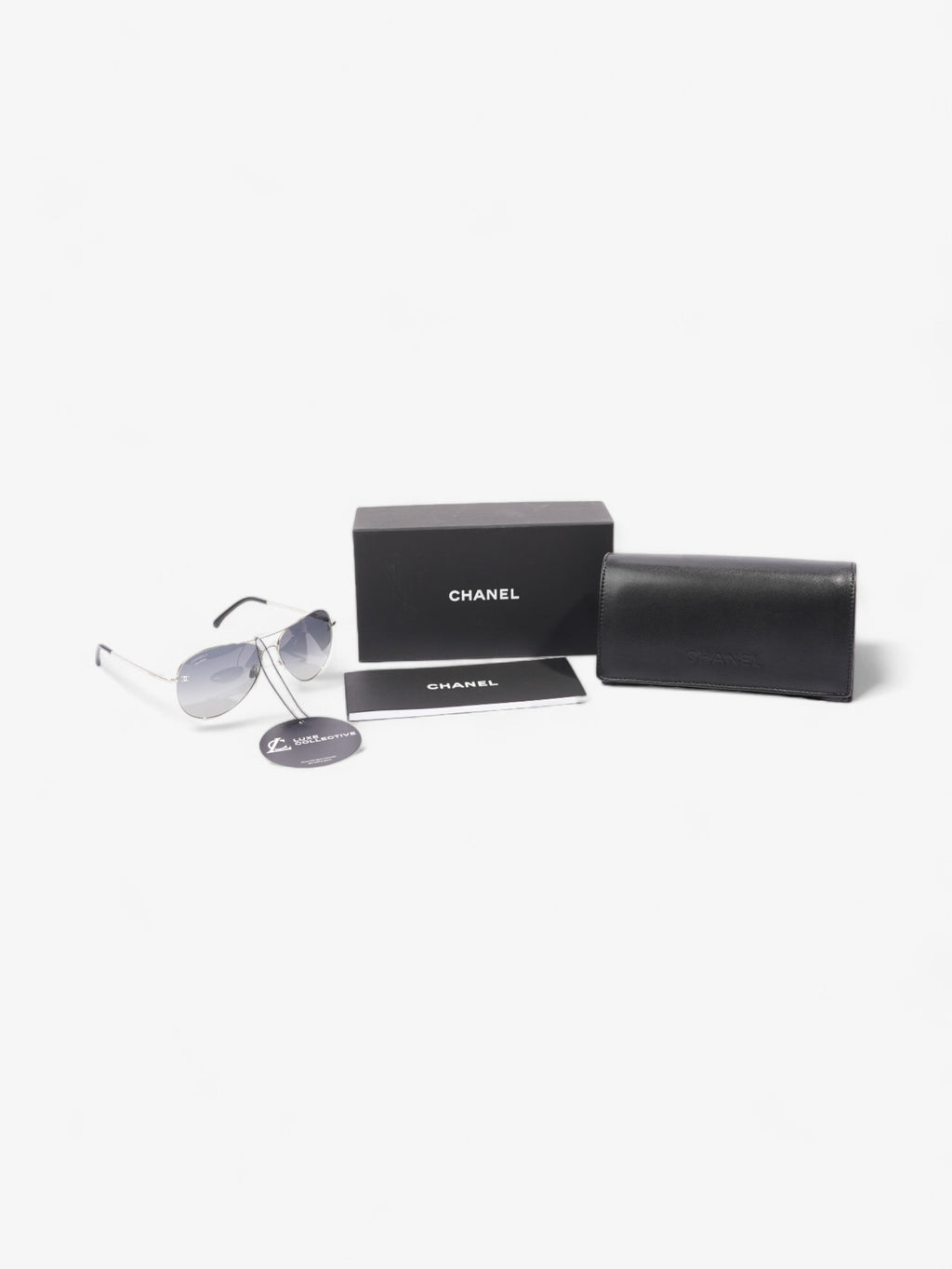 Chanel CC Aviator Black / Silver Acetate 135mm