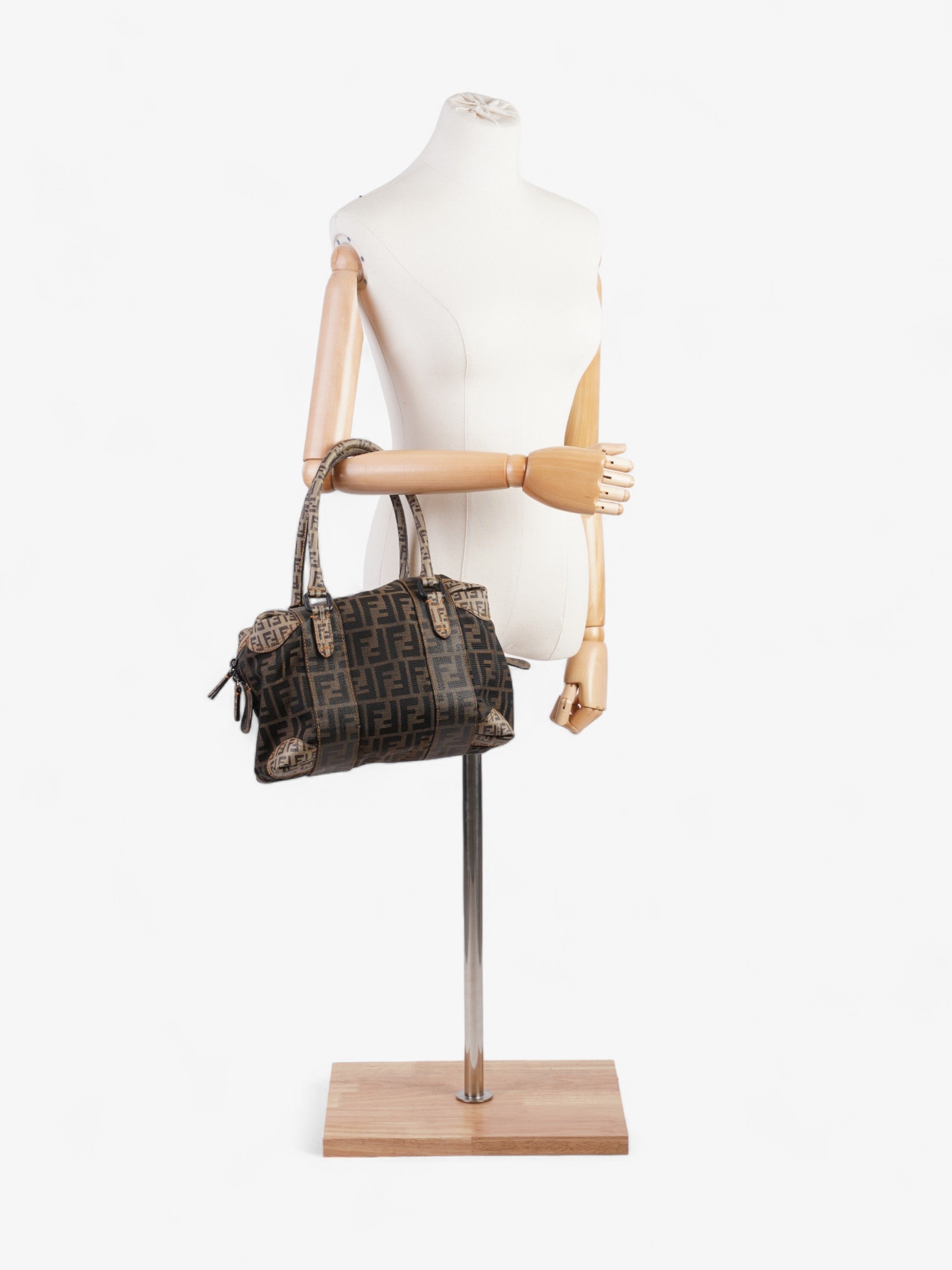 Fendi Boston Brown Zucca Canvas