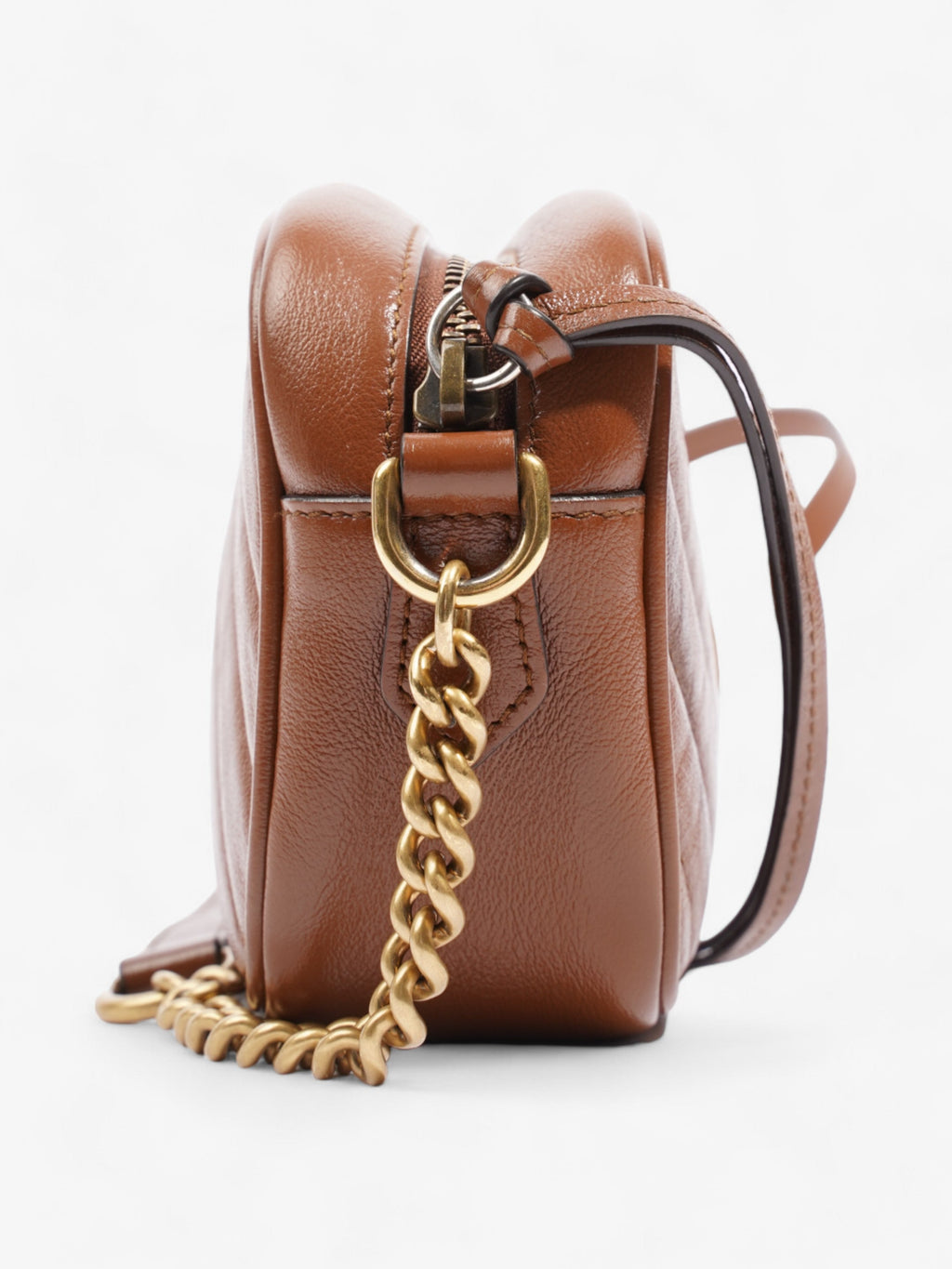 Gucci GG Marmont Brown Matelasse Leather Mini