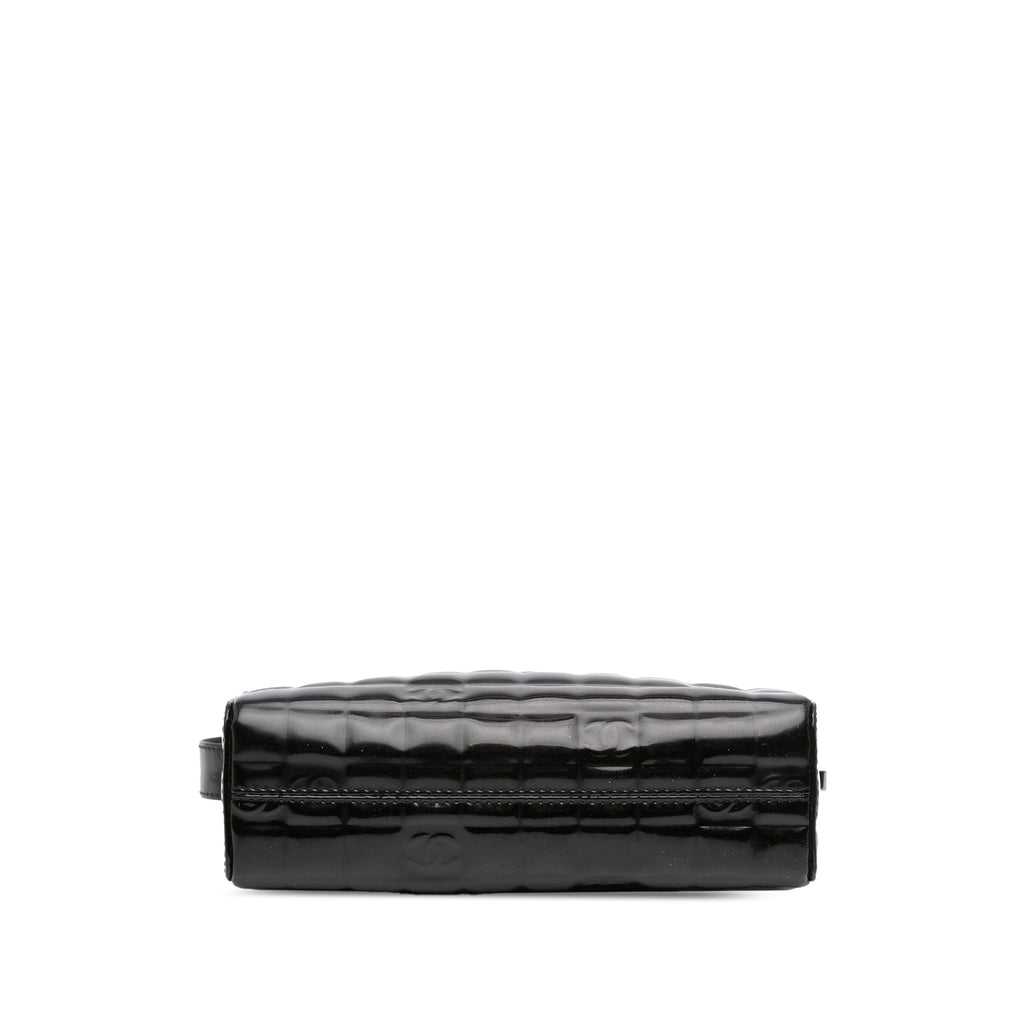 Chocolate Bar Flap Bag Quilted Patent Medium