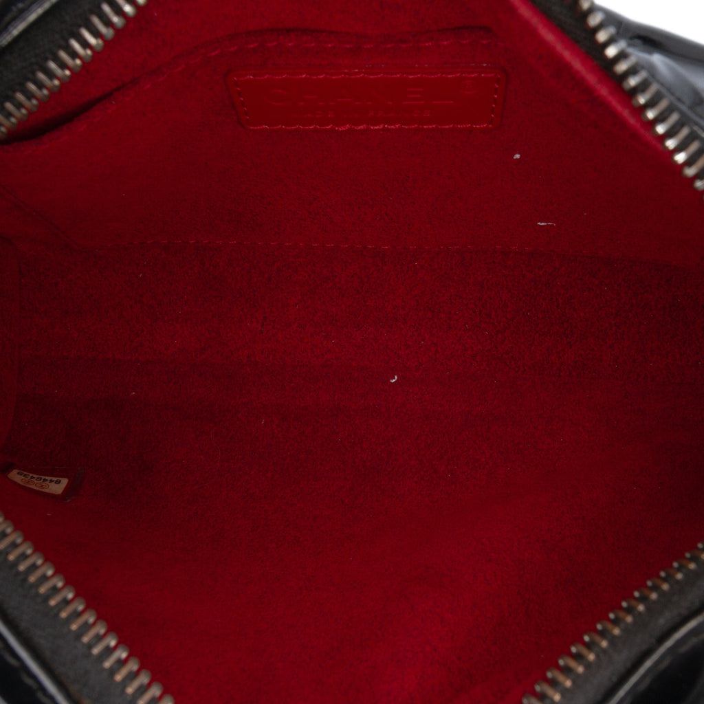 Chocolate Bar Flap Bag Quilted Patent Medium