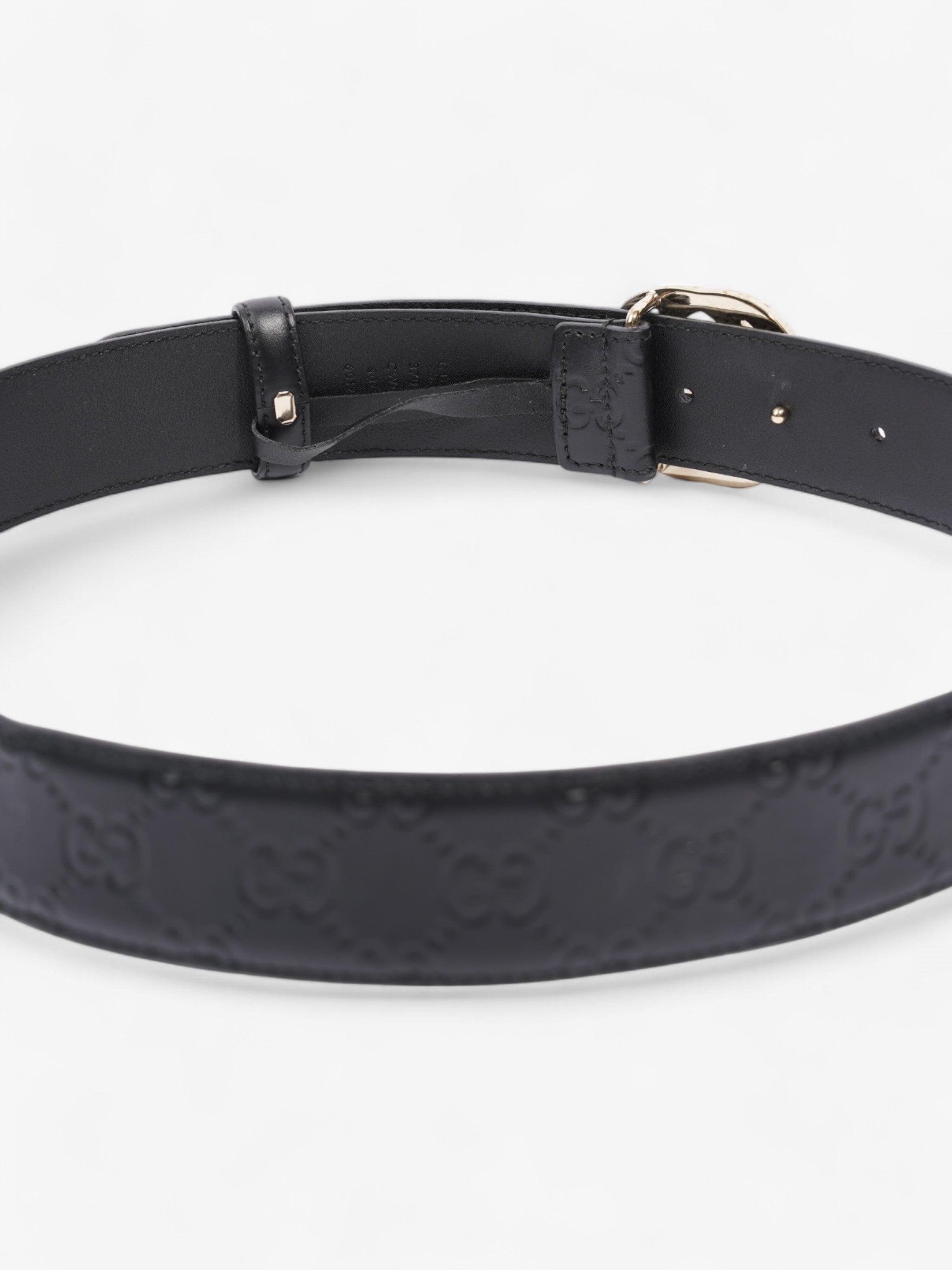 Gucci Interlocking G Belt Black / Light Gold Leather 80cm / 32"