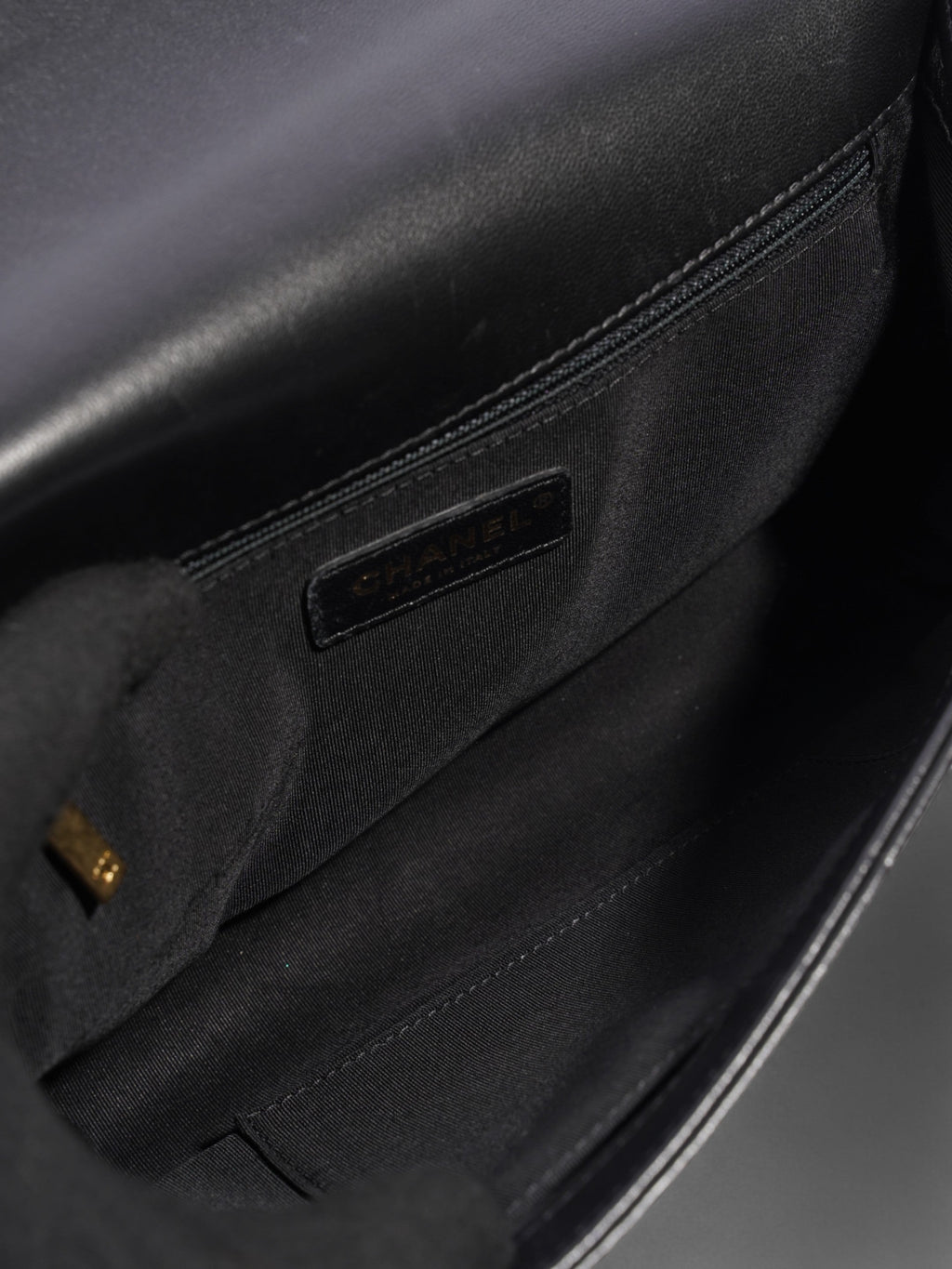 Chanel Boy Bag Black Lambskin Leather New Medium