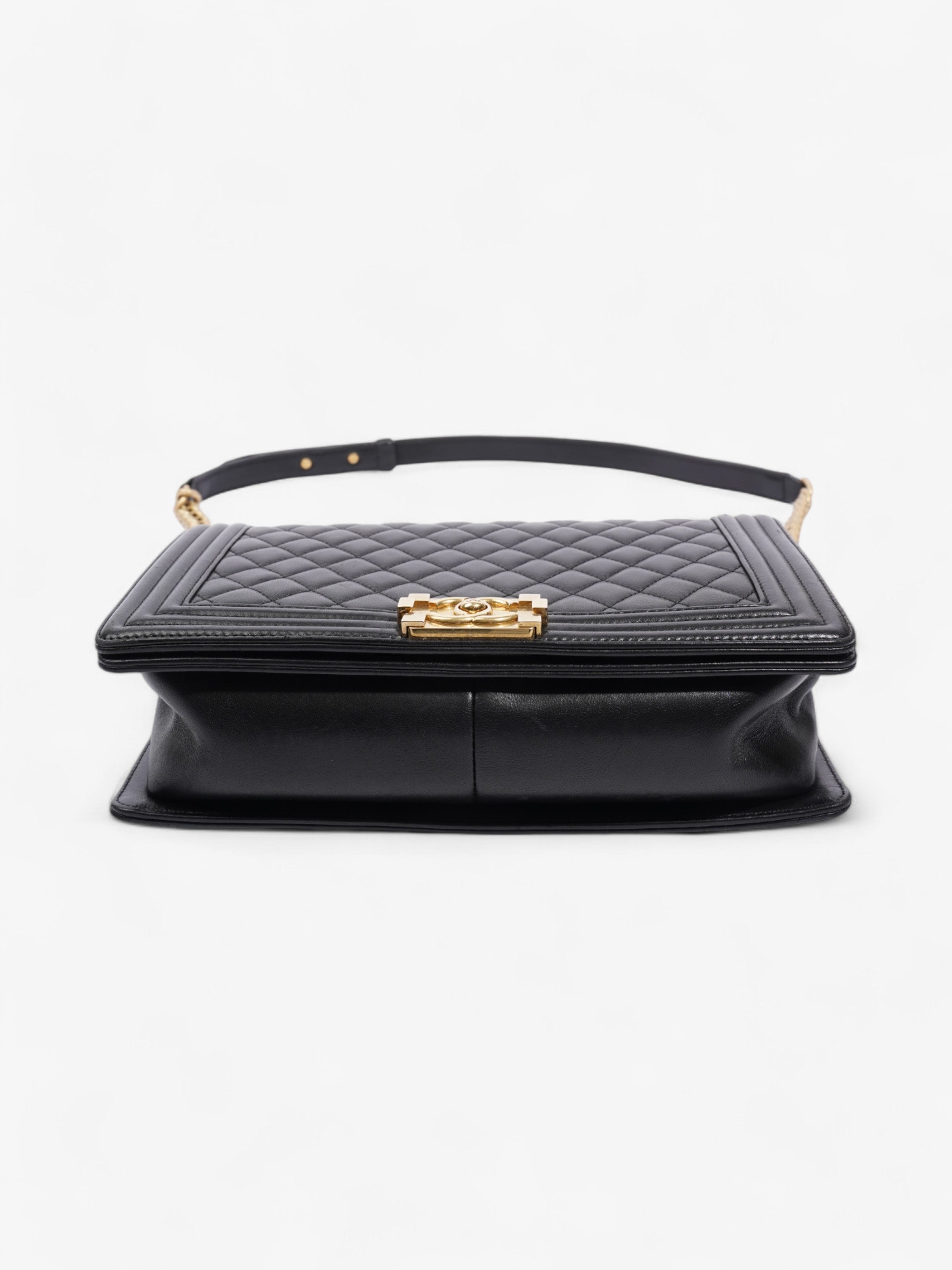 Chanel Boy Bag Black Lambskin Leather New Medium