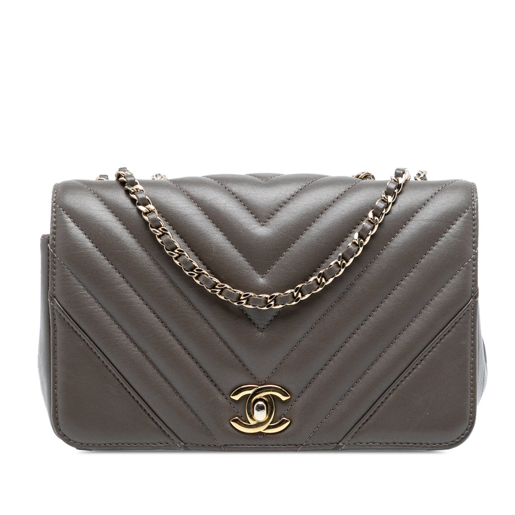 Statement Flap Bag Chevron Calfskin Mini