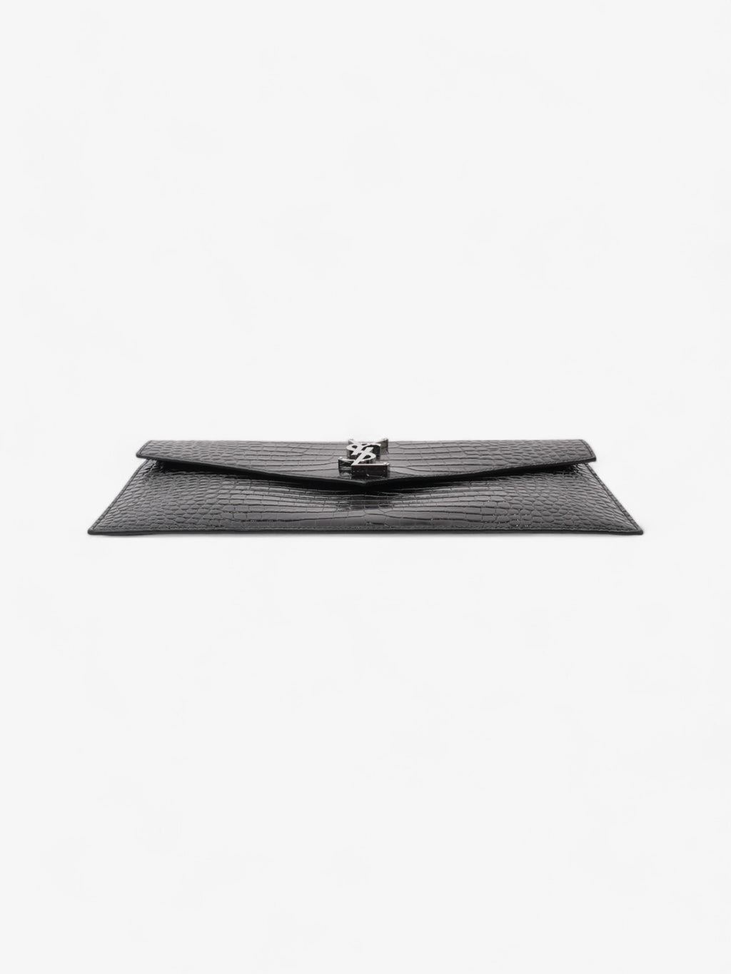 Saint Laurent Uptown Clutch Black Embossed Leather Medium