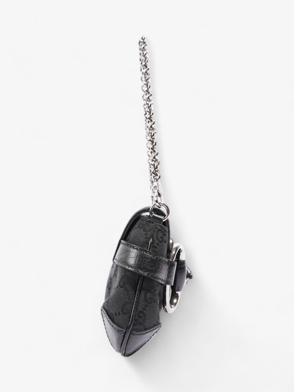 Gucci GG Horsebit Chain Black Canvas