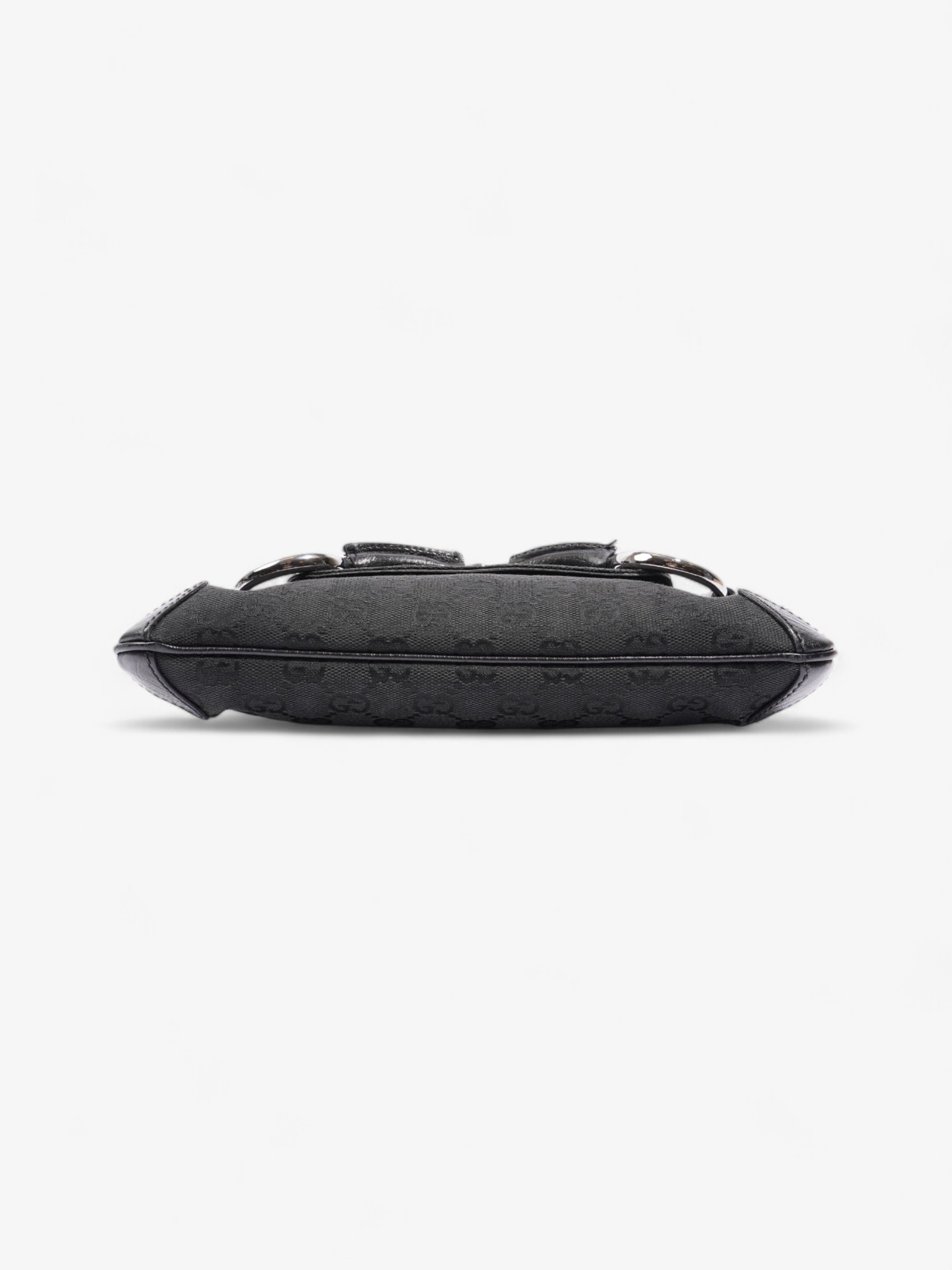 Gucci GG Horsebit Chain Black Canvas