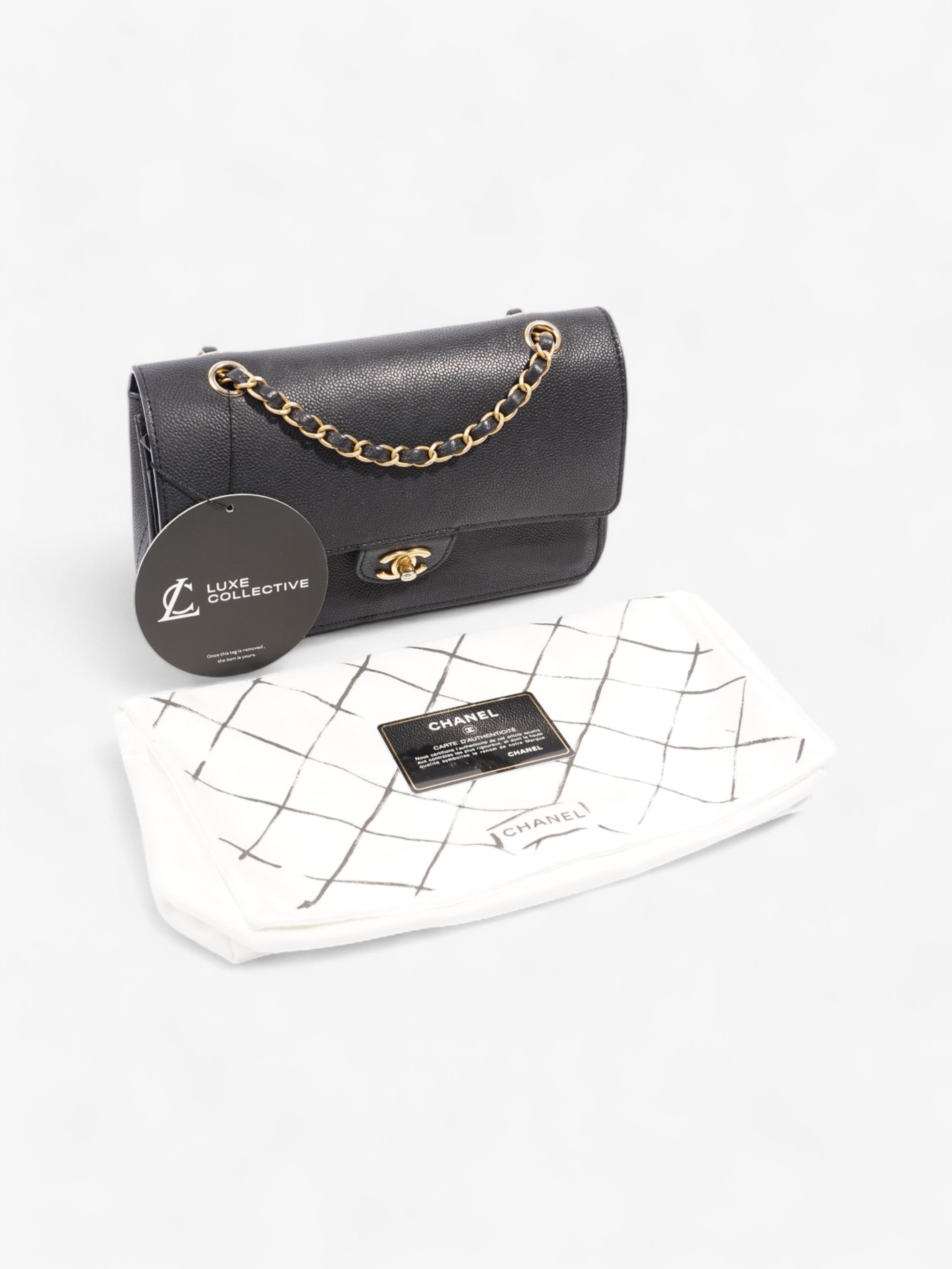 Chanel Classic Double Flap Black Caviar Leather Medium