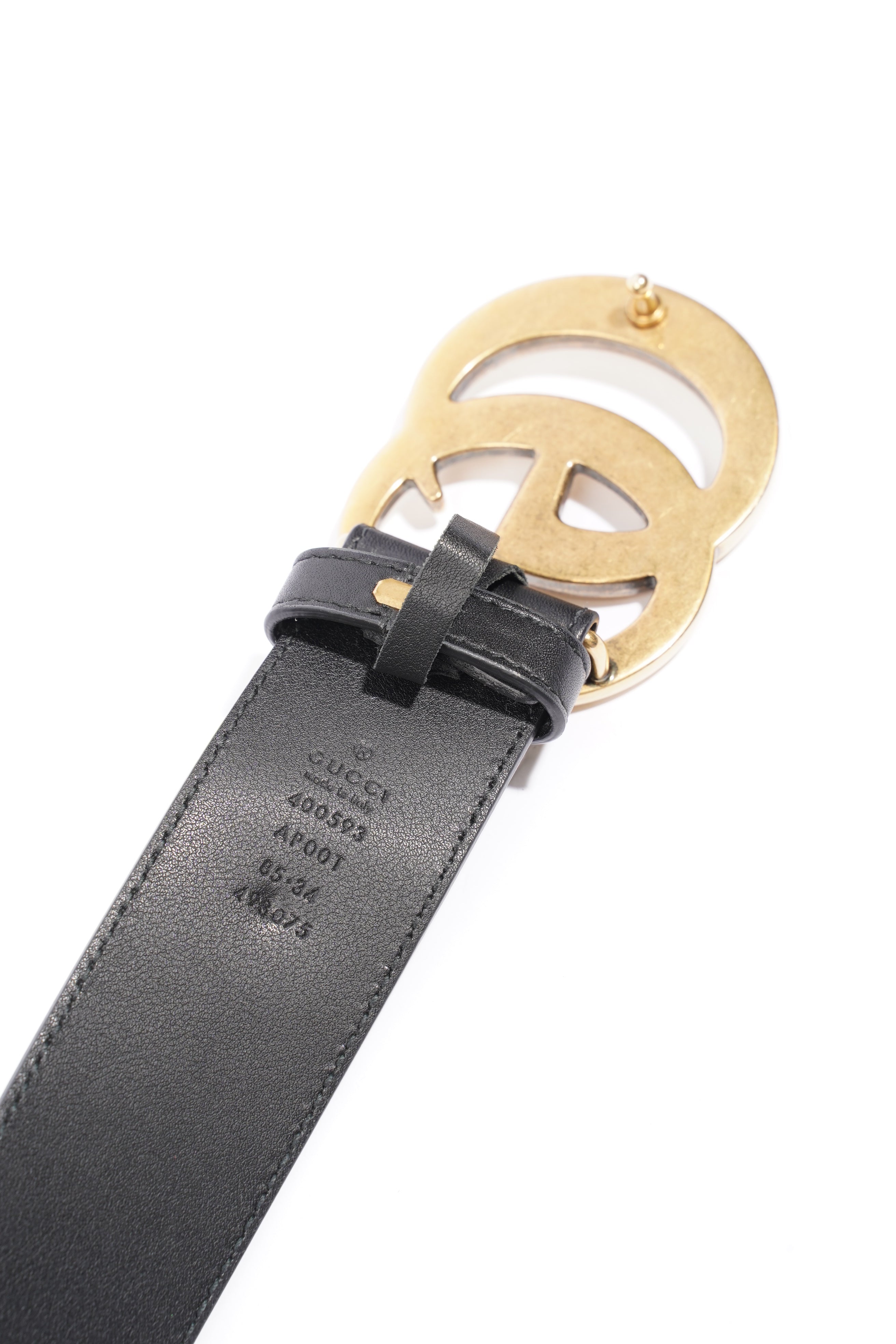 Gucci GG Marmont 2015 Re-Edition Wide Belt  Black Leather 85cm / 34"