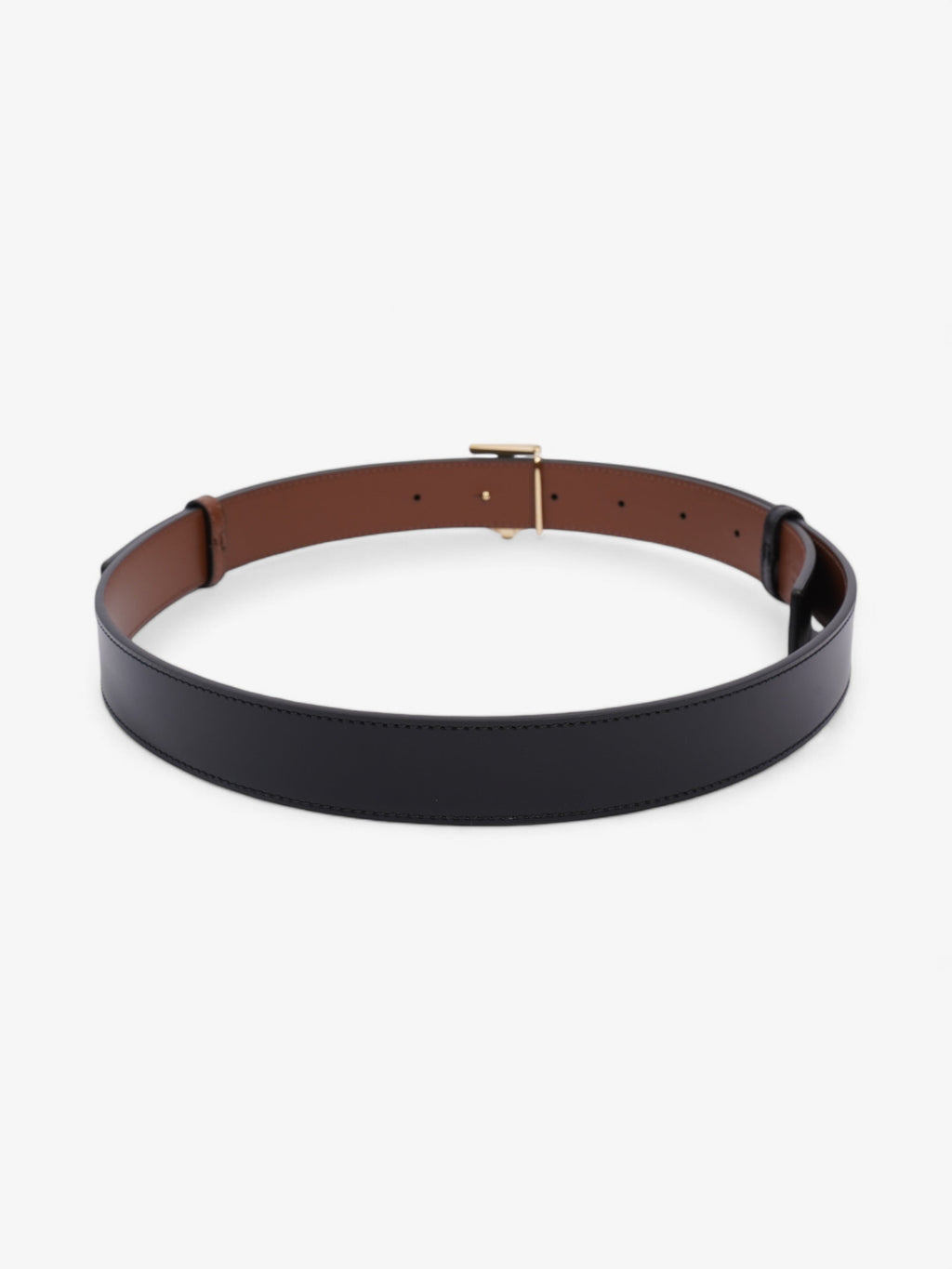 Burberry TB Reversible Belt Black / Brown / Gold Leather Medium - 121cm