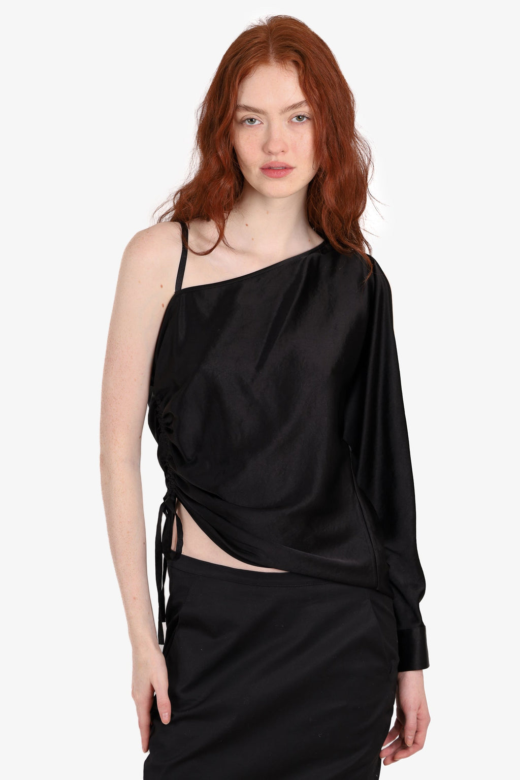 T by Alexander Wang Black Ruched Sleeveless Top Size 2