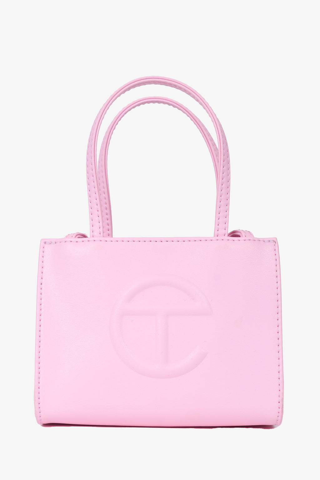 Telfar Pink Faux Leather Small Crossbody Bag