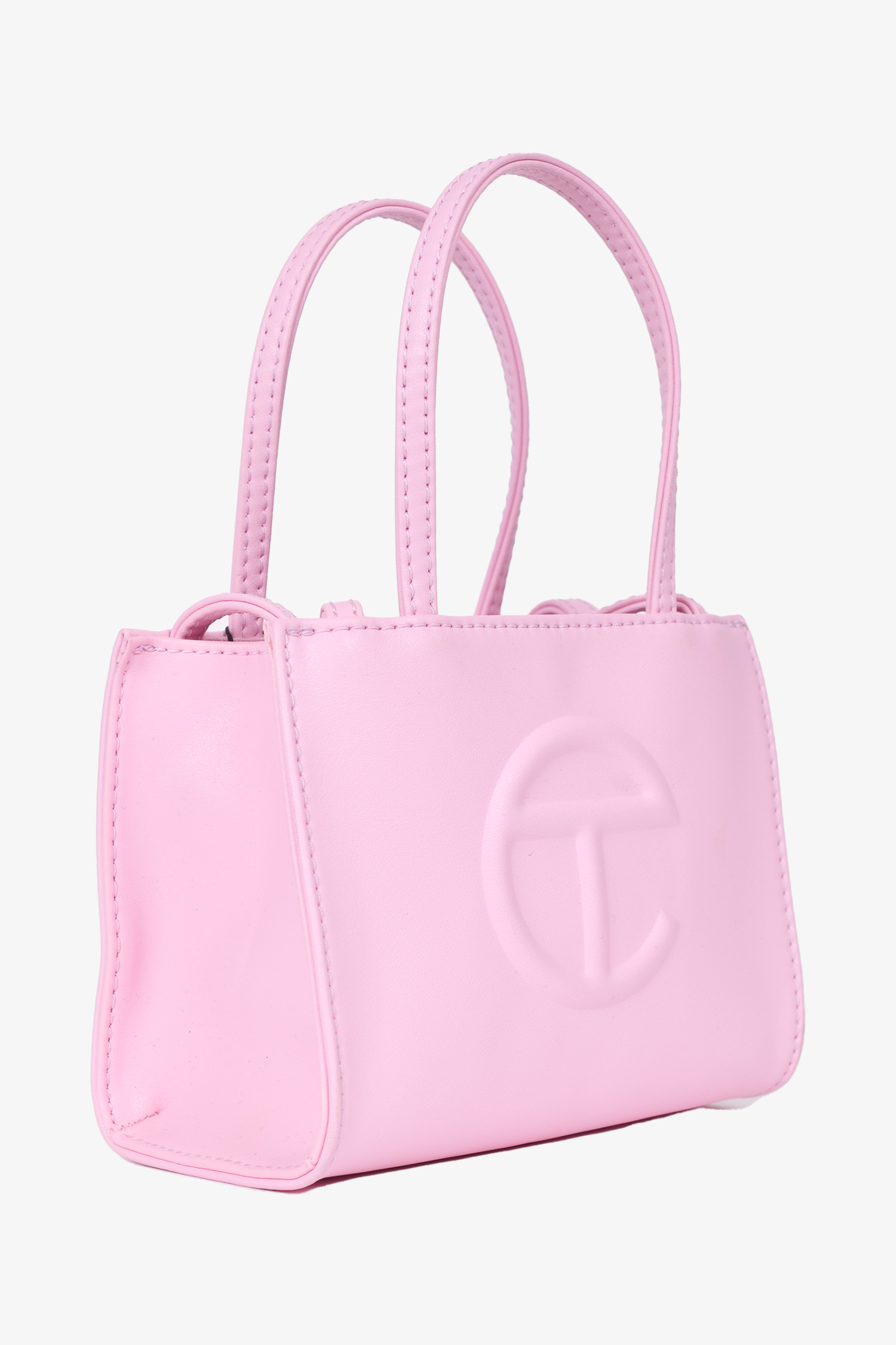 Telfar Pink Faux Leather Small Crossbody Bag