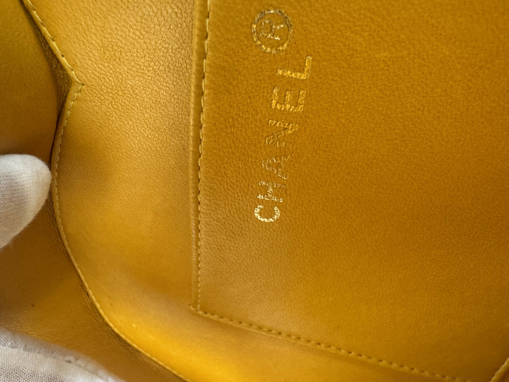 Chanel 1995 Vintage Barbie Yellow Heart Vanity Bag