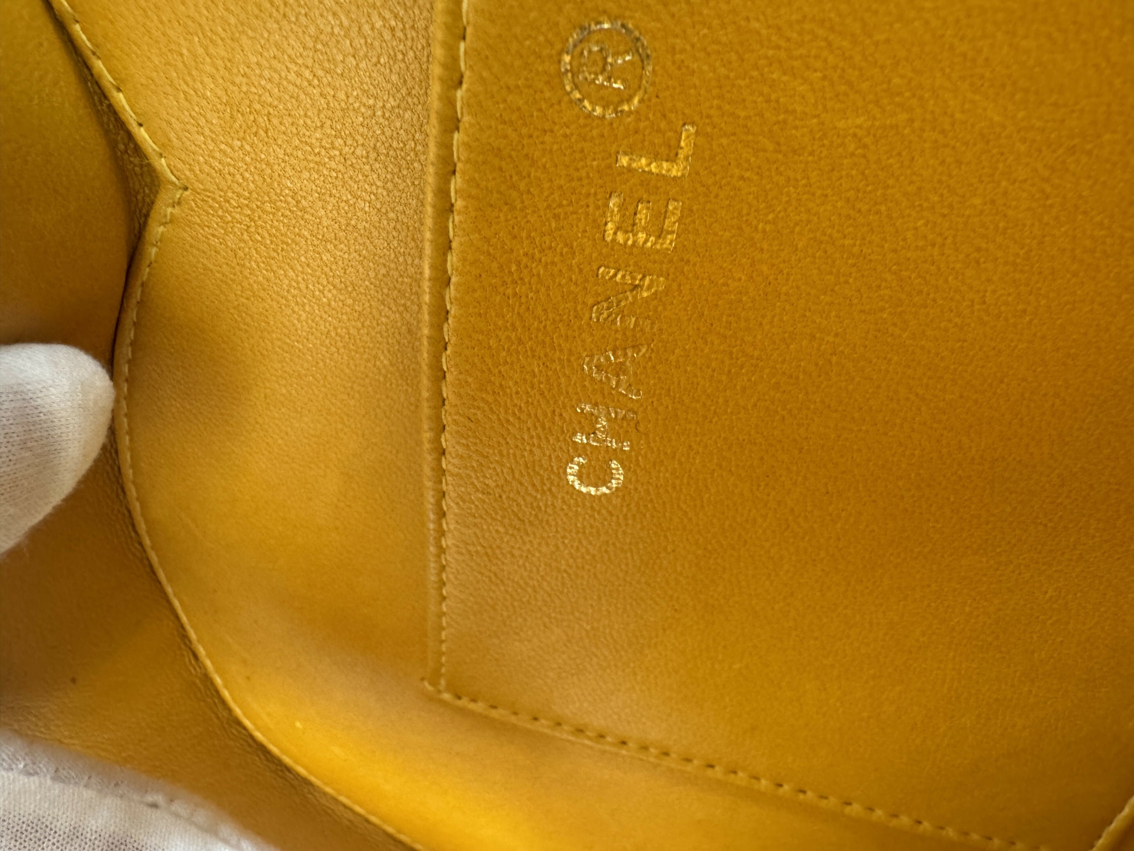 Chanel 1995 Vintage Barbie Yellow Heart Vanity Bag