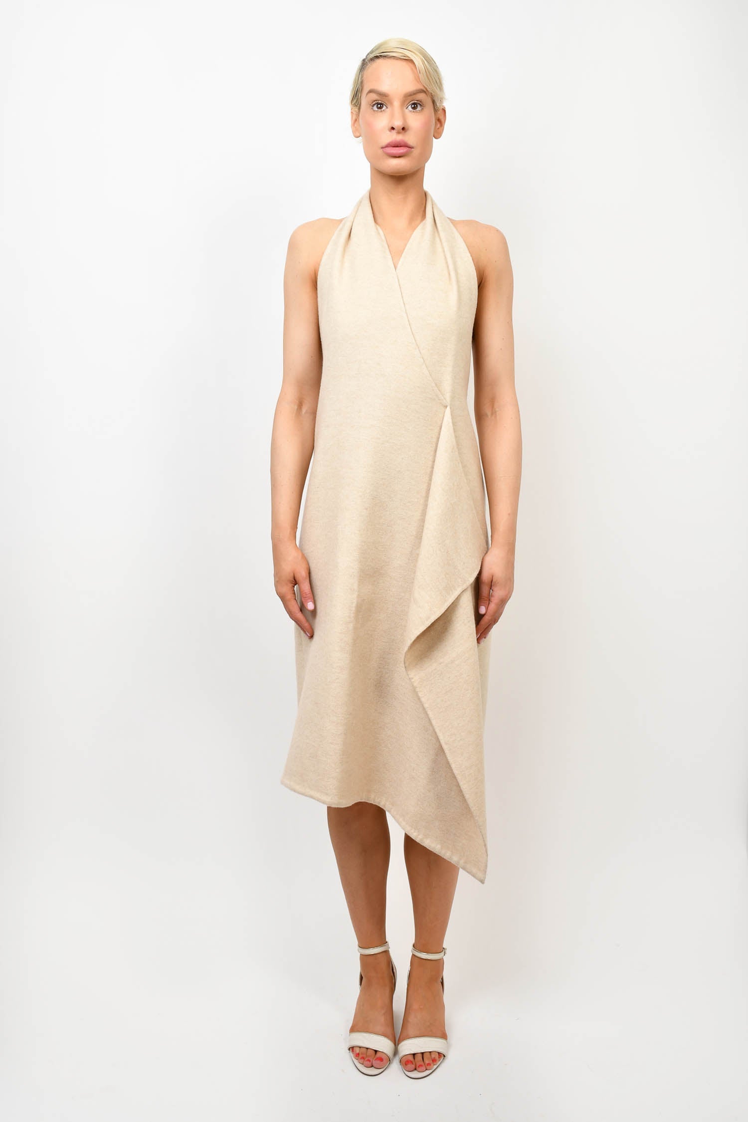 The Row Beige Cashmere Halter Dress Size 6