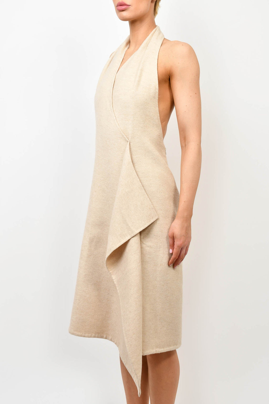 The Row Beige Cashmere Halter Dress Size 6