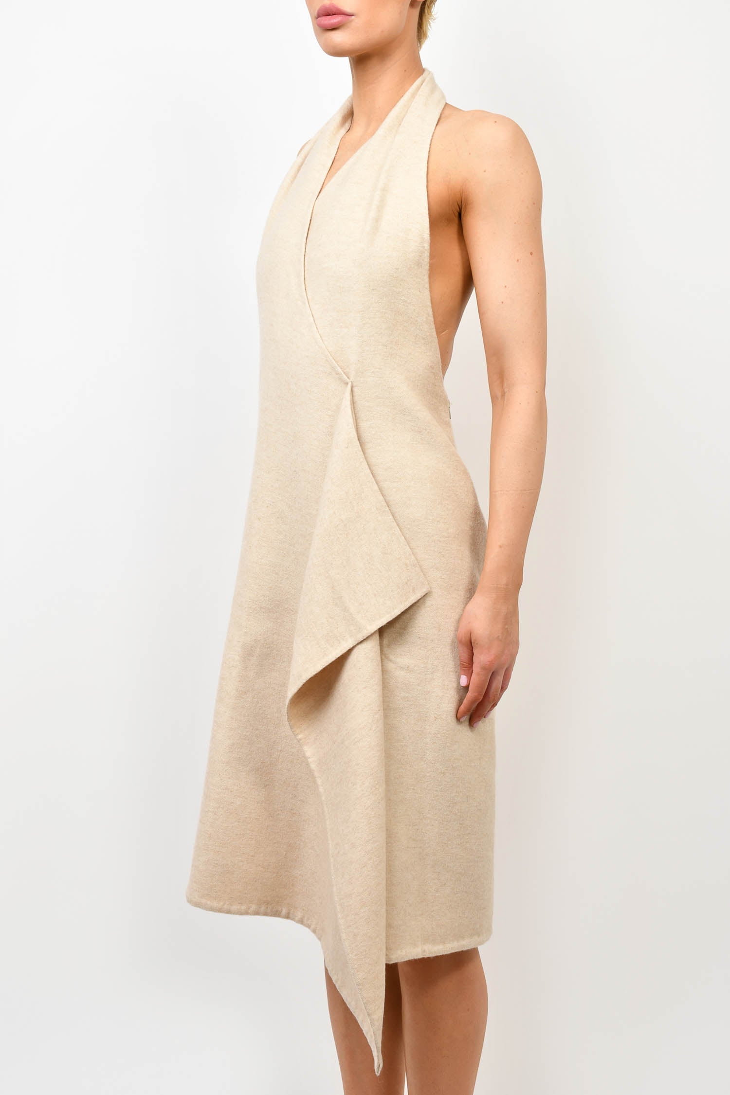The Row Beige Cashmere Halter Dress Size 6