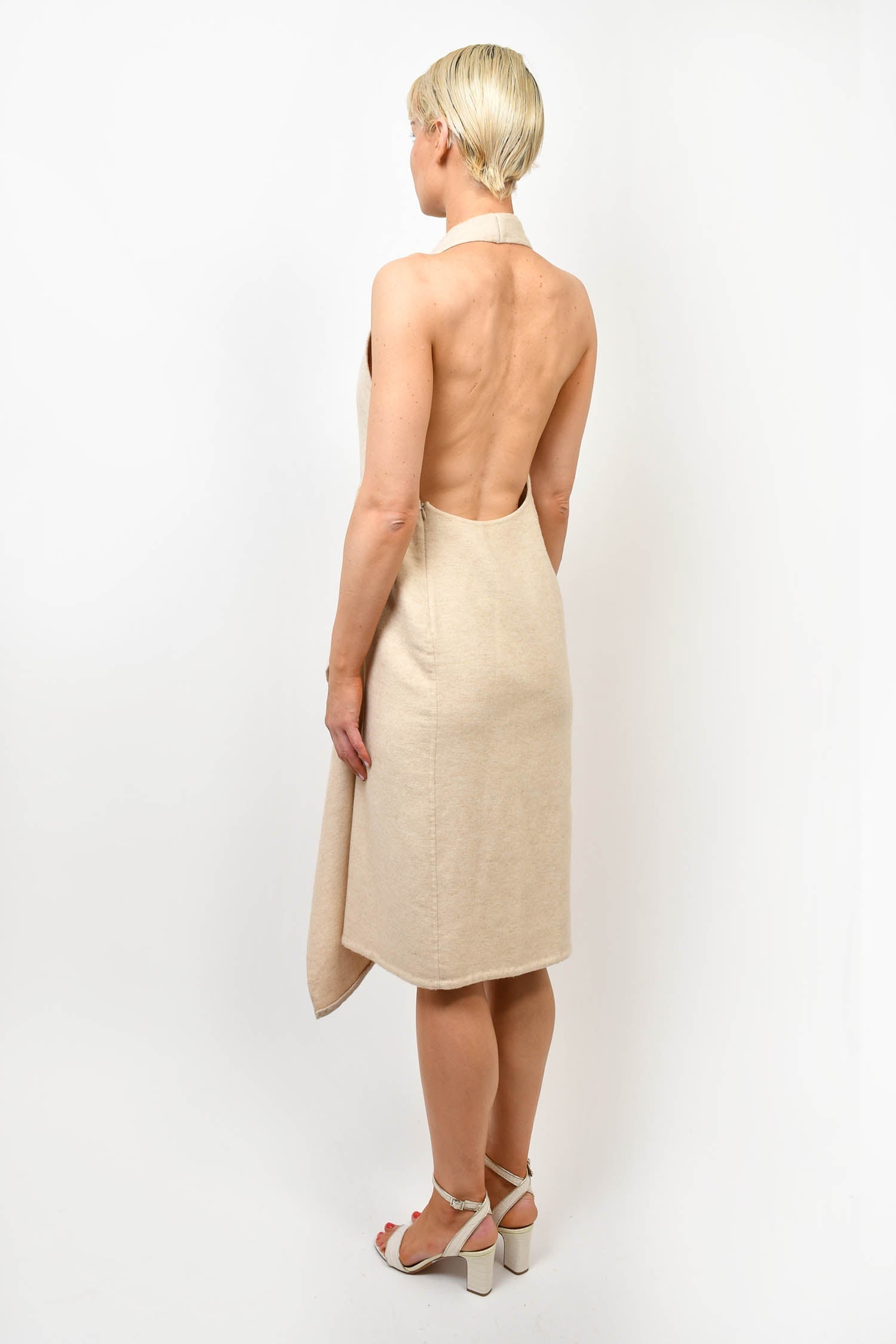 The Row Beige Cashmere Halter Dress Size 6