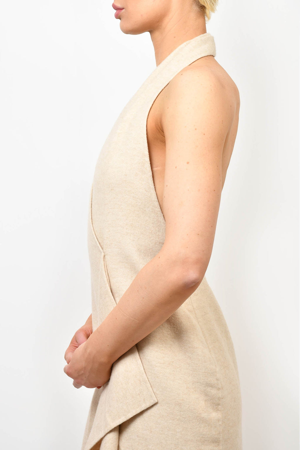 The Row Beige Cashmere Halter Dress Size 6