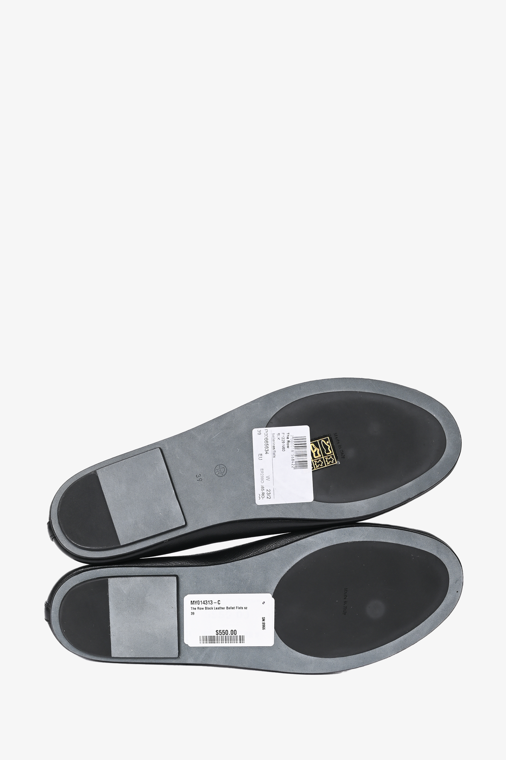 The Row Black Leather Ballet Flats Size 39